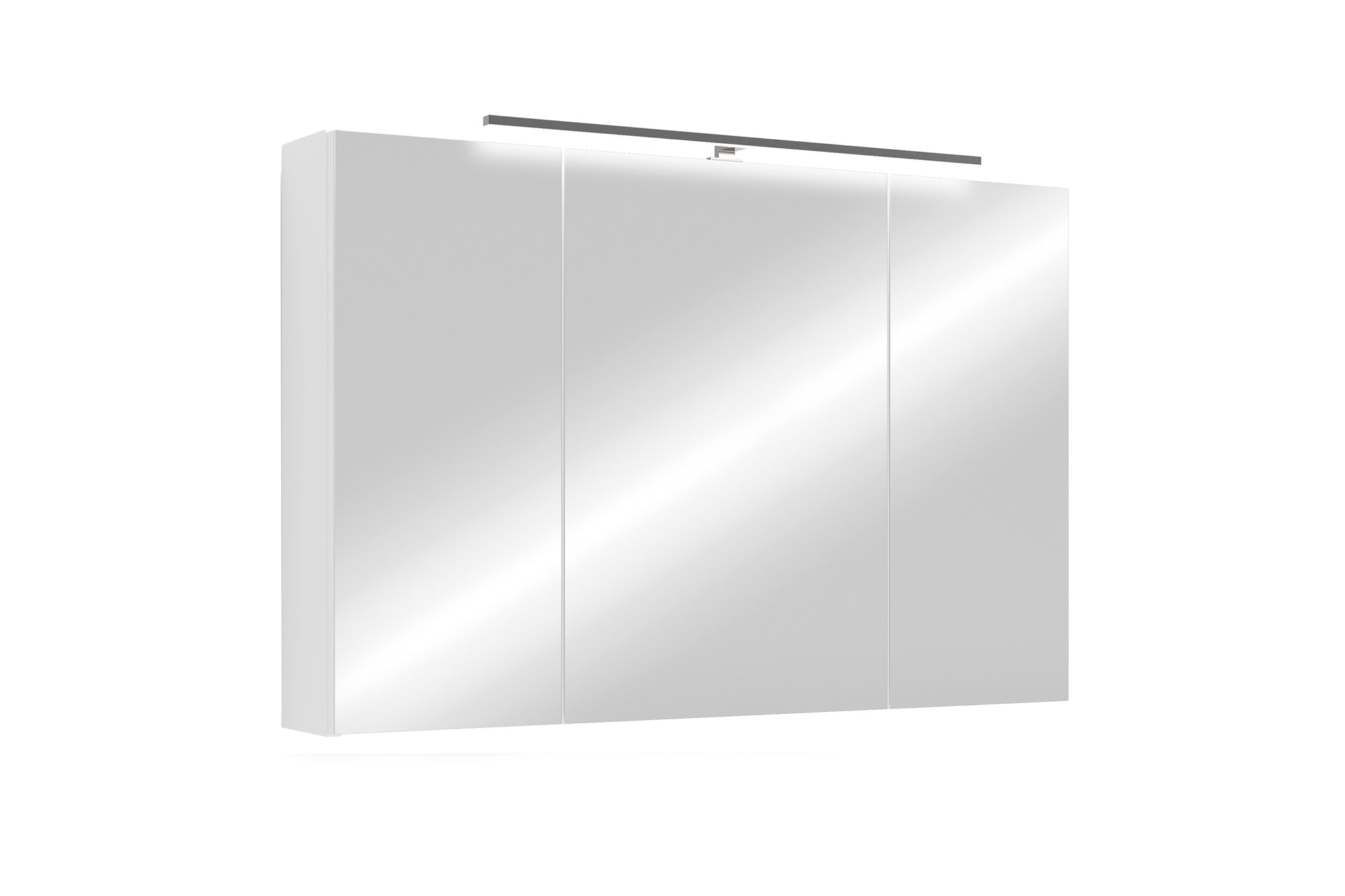 byLIVING Spiegelschrank SPREE / Korpus matt weiß oder anthrazit mit Spiegeltüren / Hängeschrank mit Soft-Close-Funktion / Inklusive LED-Beleuchtung / Badschrank mit Stecker- und Schalterdose / B 90, H 60, T 20 cm