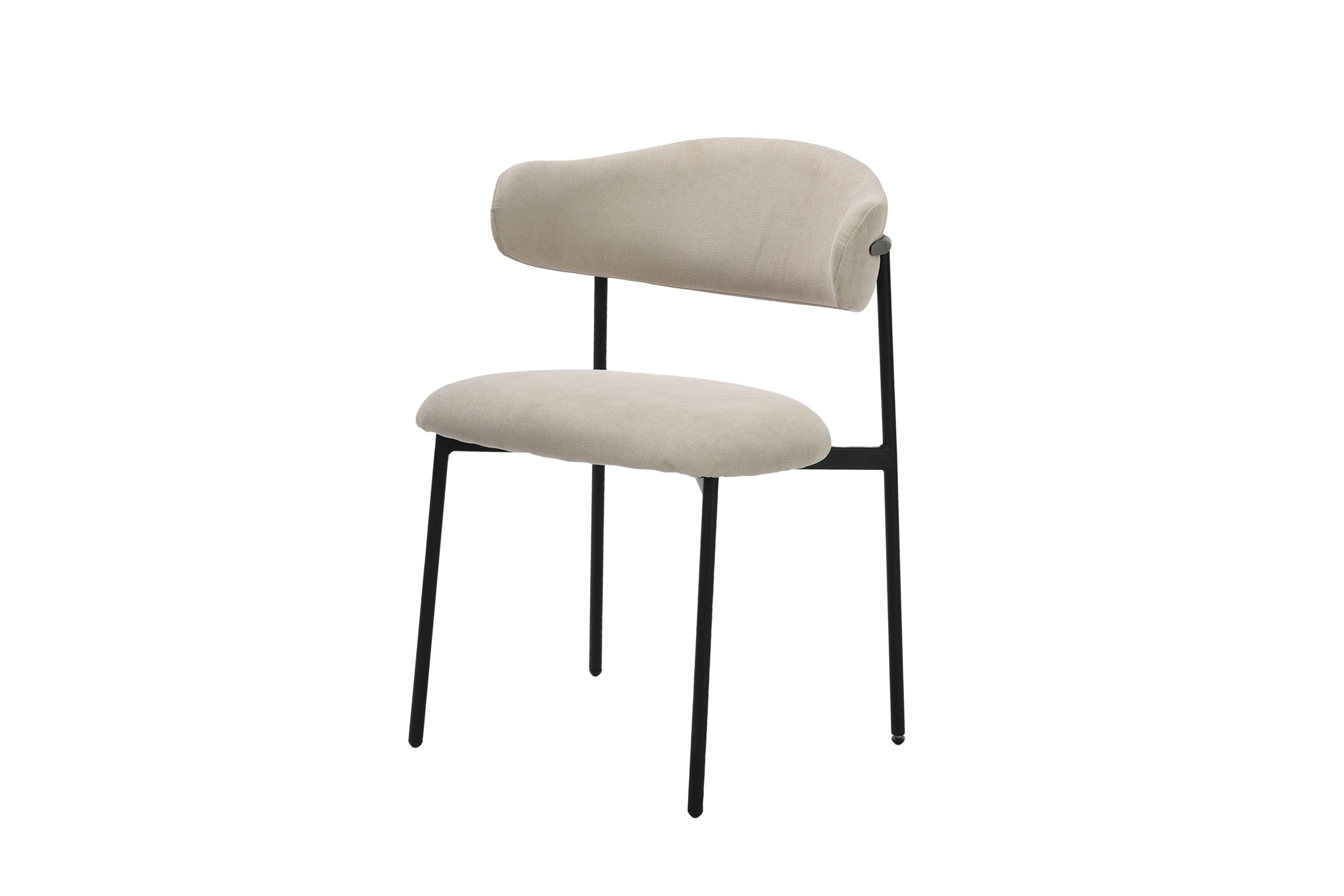 Esszimmerstuhl 2er Set JERSEY / Webstoff dunkelgrau oder taupe / Gestell Metall schwarz / B 58, H 78, T 54,5 cm
