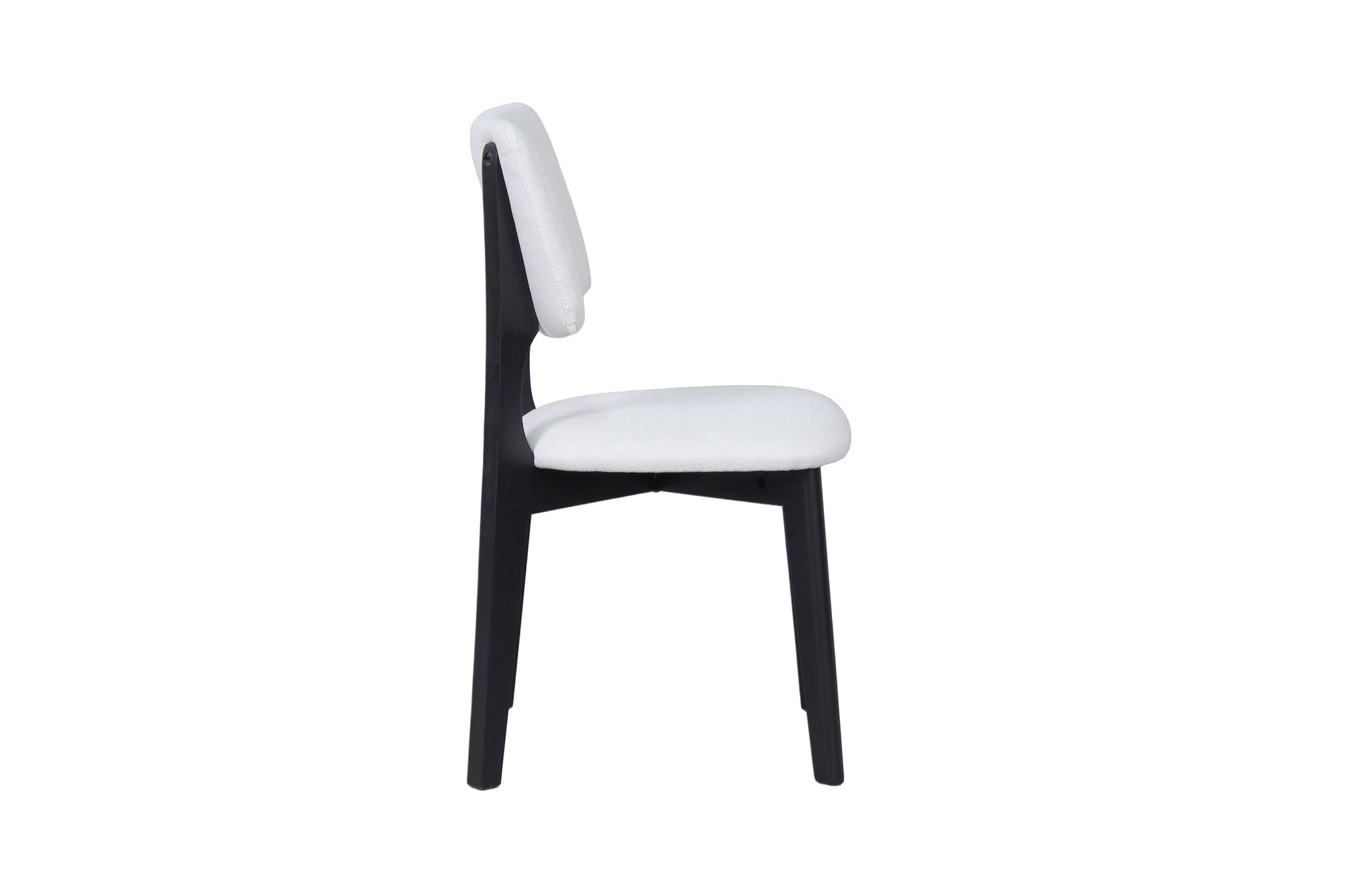 Esszimmerstuhl 2er Set ELSA / Webstoff beige oder grau / Gestell Massivholz schwarz / B 48, H 87, T 54 cm