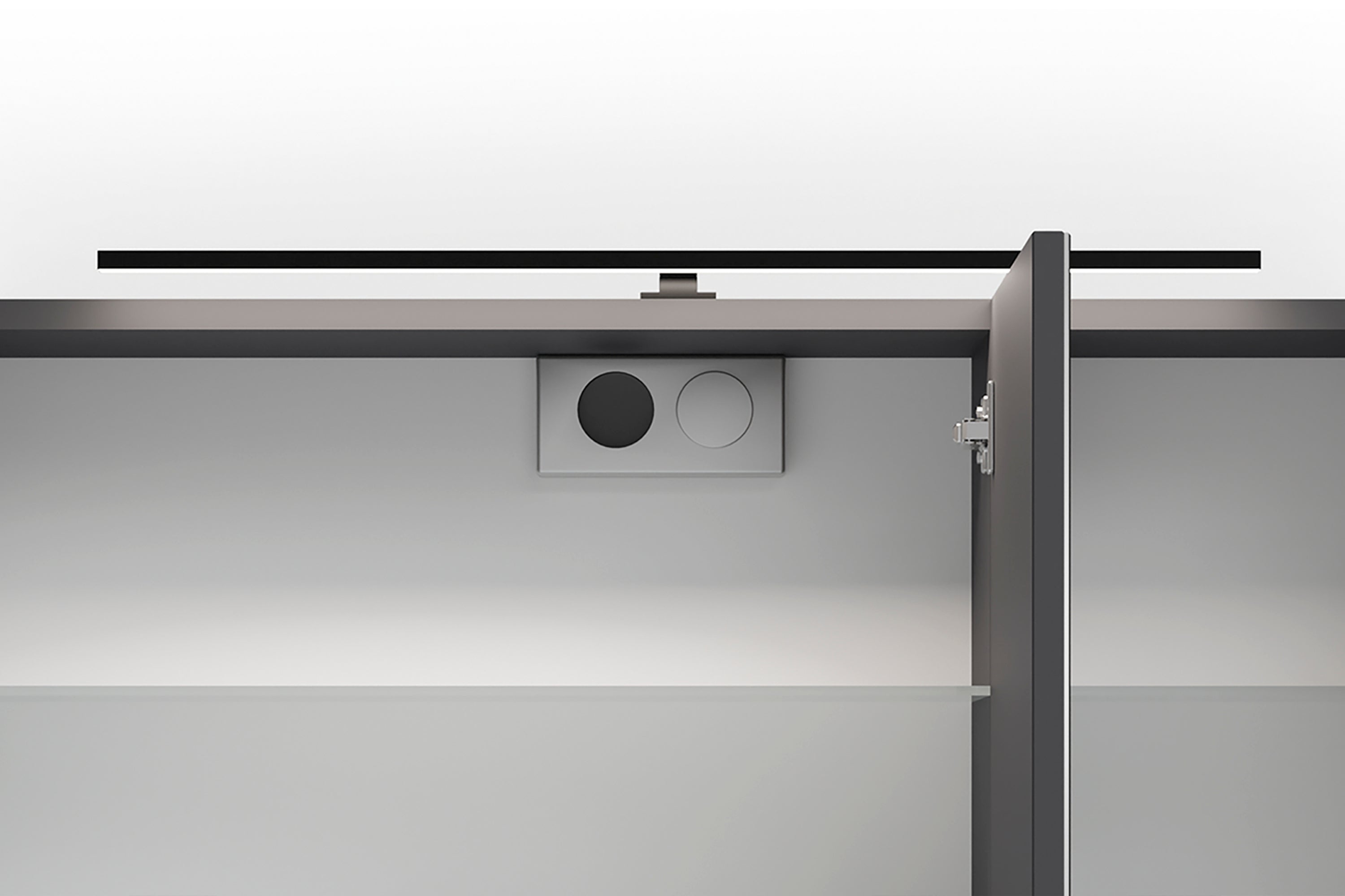 Spiegelschrank SPREE / Korpus matt weiß oder anthrazit mit Spiegeltüren / Hängeschrank mit Soft-Close-Funktion / Inklusive LED-Beleuchtung / Badschrank mit Stecker- und Schalterdose / B 80, H 60, T 20 cm
