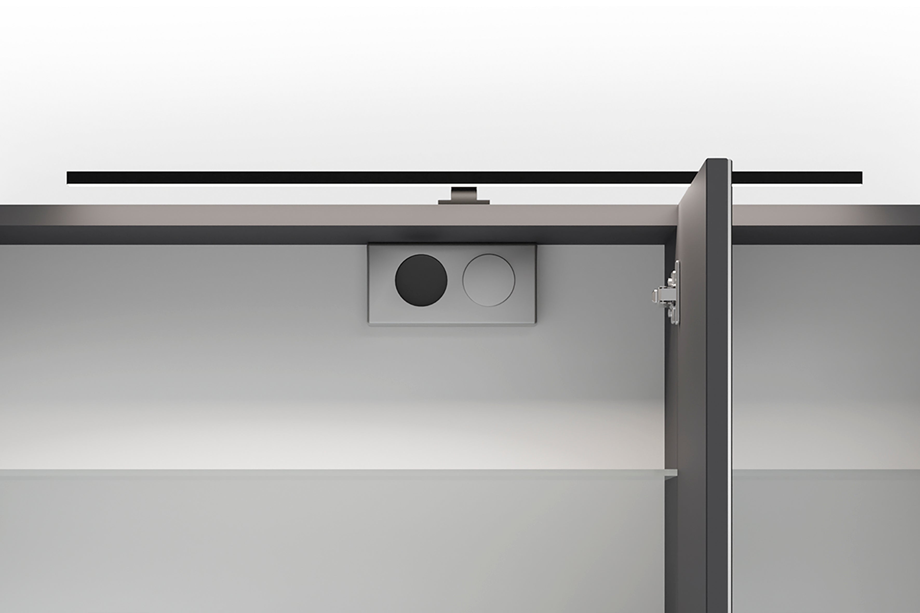 Spiegelschrank SPREE / Korpus matt weiß oder anthrazit mit Spiegeltüren / Hängeschrank mit Soft-Close-Funktion / Inklusive LED-Beleuchtung / Badschrank mit Stecker- und Schalterdose / B 80, H 60, T 20 cm