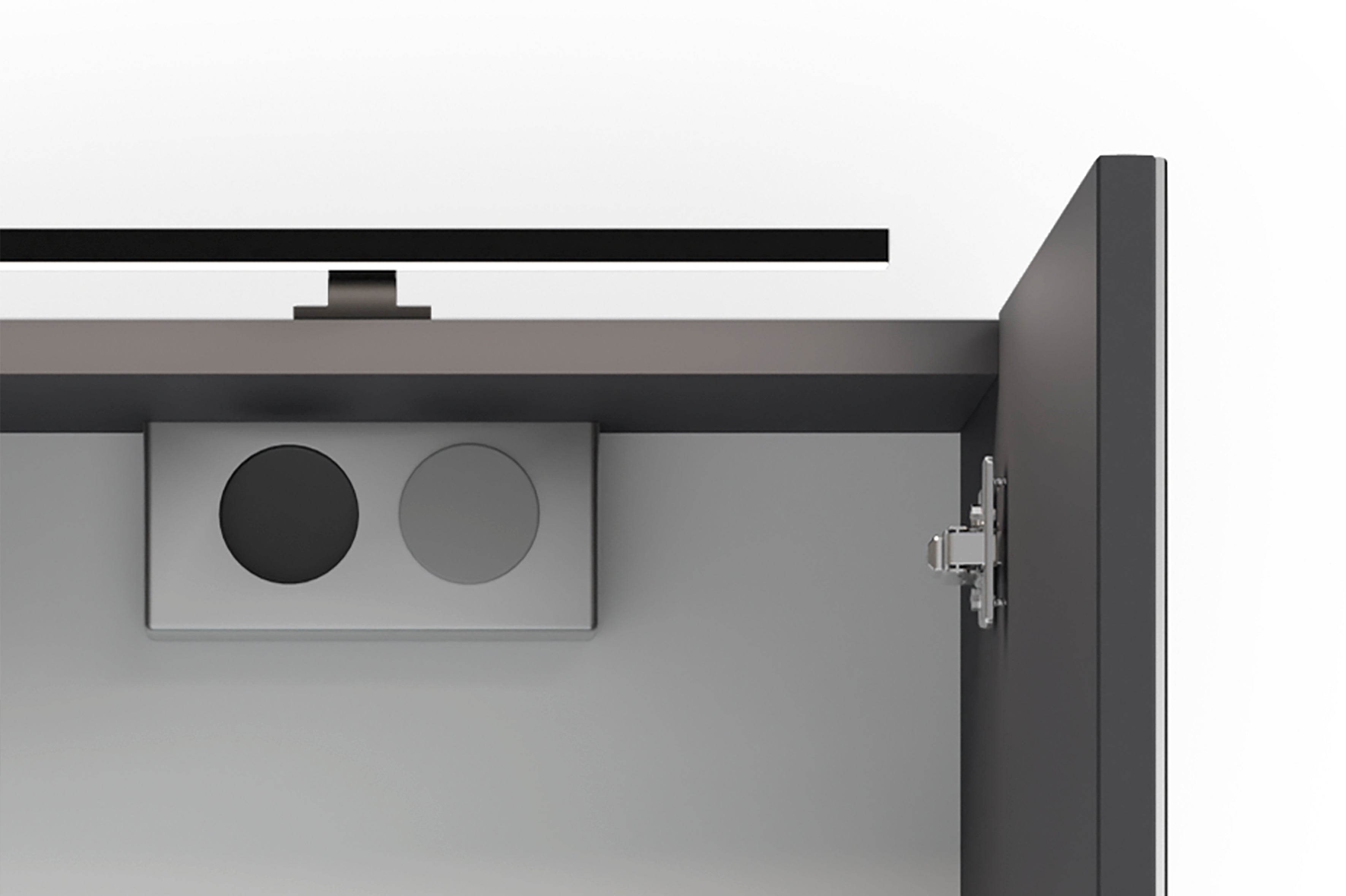 Spiegelschrank SPREE / Korpus matt weiß oder anthrazit mit Spiegeltüren / Hängeschrank mit Soft-Close-Funktion / Inklusive LED-Beleuchtung / Badschrank mit Stecker- und Schalterdose / B 40, H 60, T 20 cm