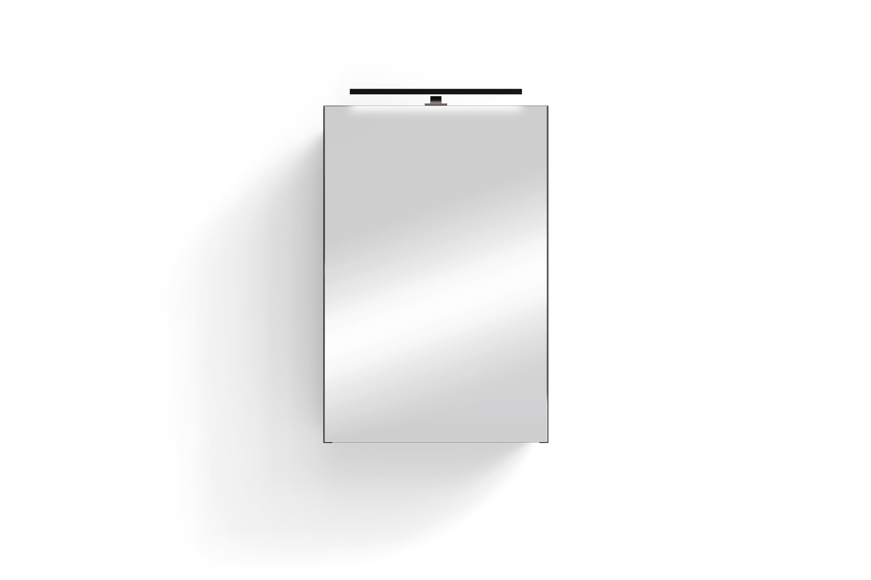 Spiegelschrank SPREE / Korpus matt weiß oder anthrazit mit Spiegeltüren / Hängeschrank mit Soft-Close-Funktion / Inklusive LED-Beleuchtung / Badschrank mit Stecker- und Schalterdose / B 40, H 60, T 20 cm