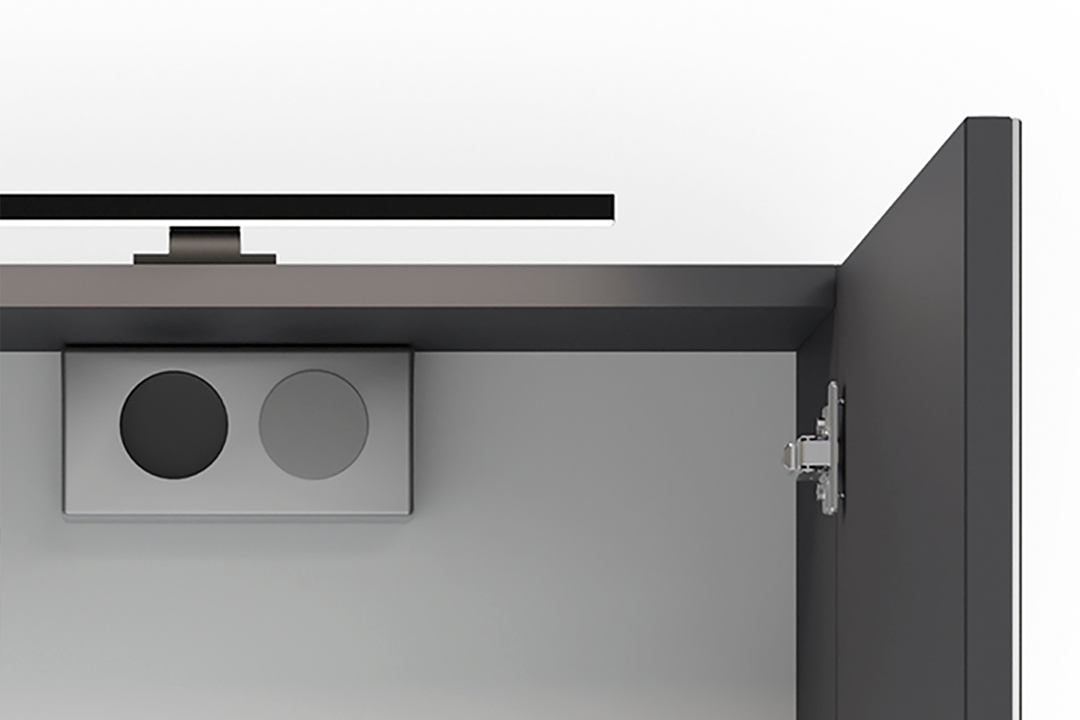 Spiegelschrank SPREE / Korpus matt weiß oder anthrazit mit Spiegeltüren / Hängeschrank mit Soft-Close-Funktion / Inklusive LED-Beleuchtung / Badschrank mit Stecker- und Schalterdose / B 50, H 60, T 20 cm
