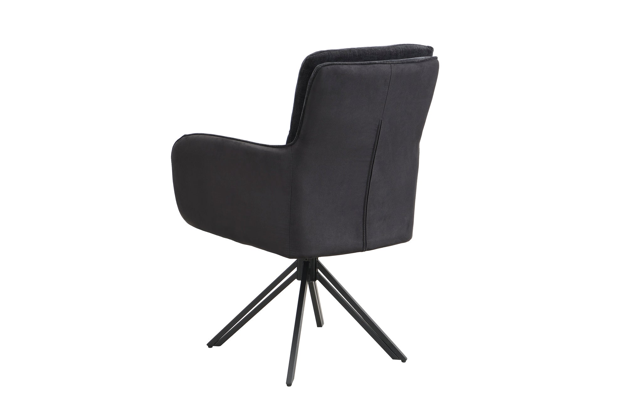 Stuhl 2-er Set TINO / Bezug Webstoff-Mikrofaser in schwarz oder hellgrau, Gestell in schwarz / 360° drehbar / Esszimmerstuhl / Küchenstuhl / B 62 x H 94 x T 70 cm