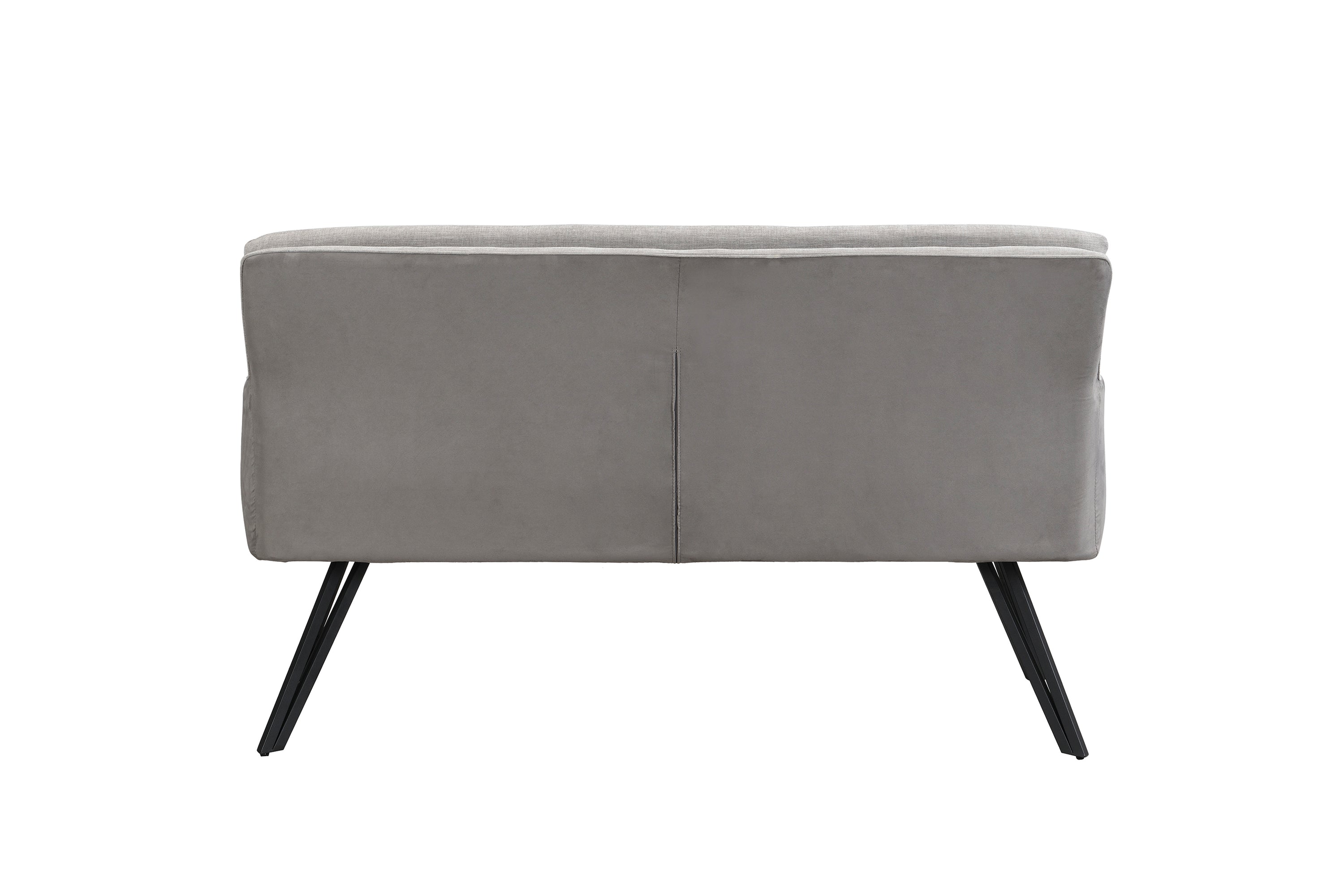 Bank TINO / Webstoff und Mikrofaser Bezug schwarz oder hellgrau / Gestell in schwarz / Aufgedoppelter Rücken / Küchenbank, Sitzbank, Esszimmerbank / B 140 x H 94 x T 67 cm oder B 160 x H 94 x T 67 cm