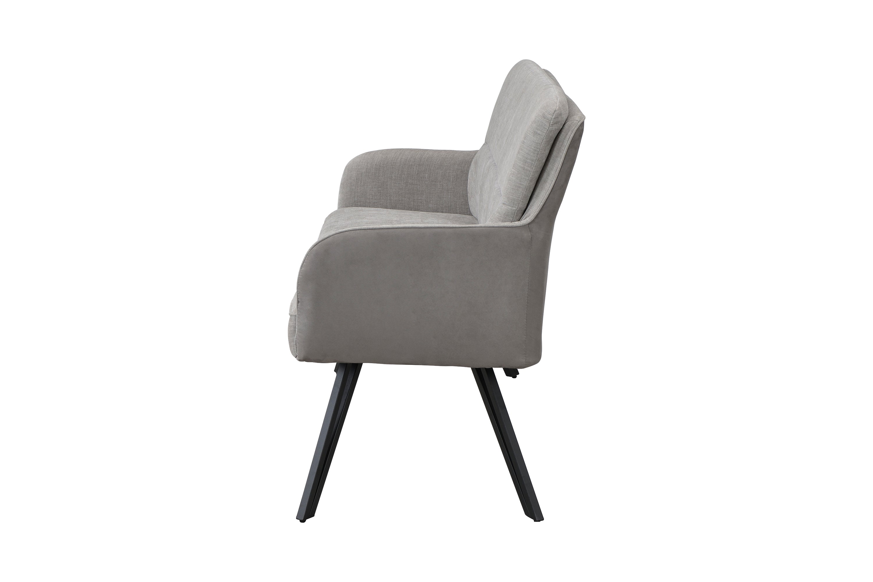 Bank TINO / Webstoff und Mikrofaser Bezug schwarz oder hellgrau / Gestell in schwarz / Aufgedoppelter Rücken / Küchenbank, Sitzbank, Esszimmerbank / B 140 x H 94 x T 67 cm oder B 160 x H 94 x T 67 cm