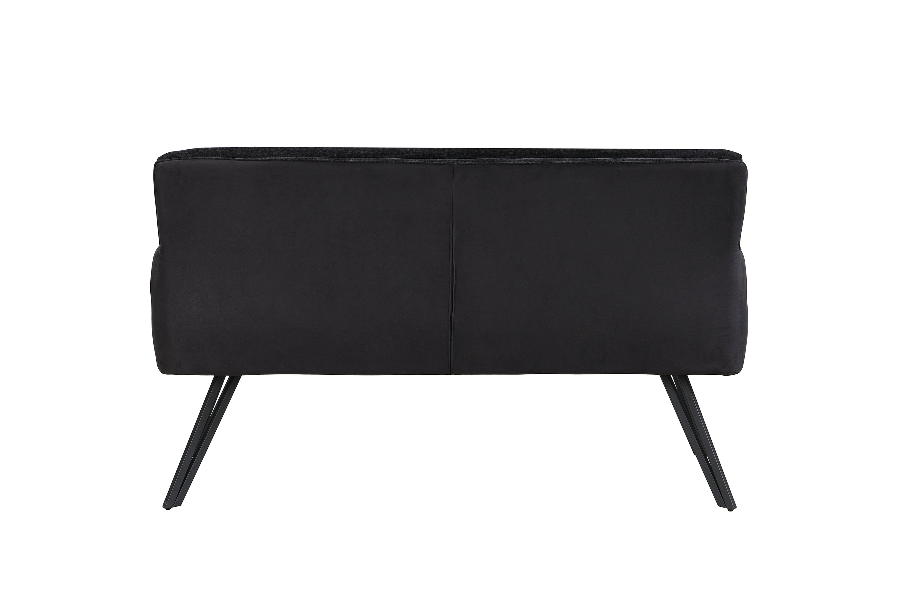 Bank TINO / Webstoff und Mikrofaser Bezug schwarz oder hellgrau / Gestell in schwarz / Aufgedoppelter Rücken / Küchenbank, Sitzbank, Esszimmerbank / B 140 x H 94 x T 67 cm oder B 160 x H 94 x T 67 cm