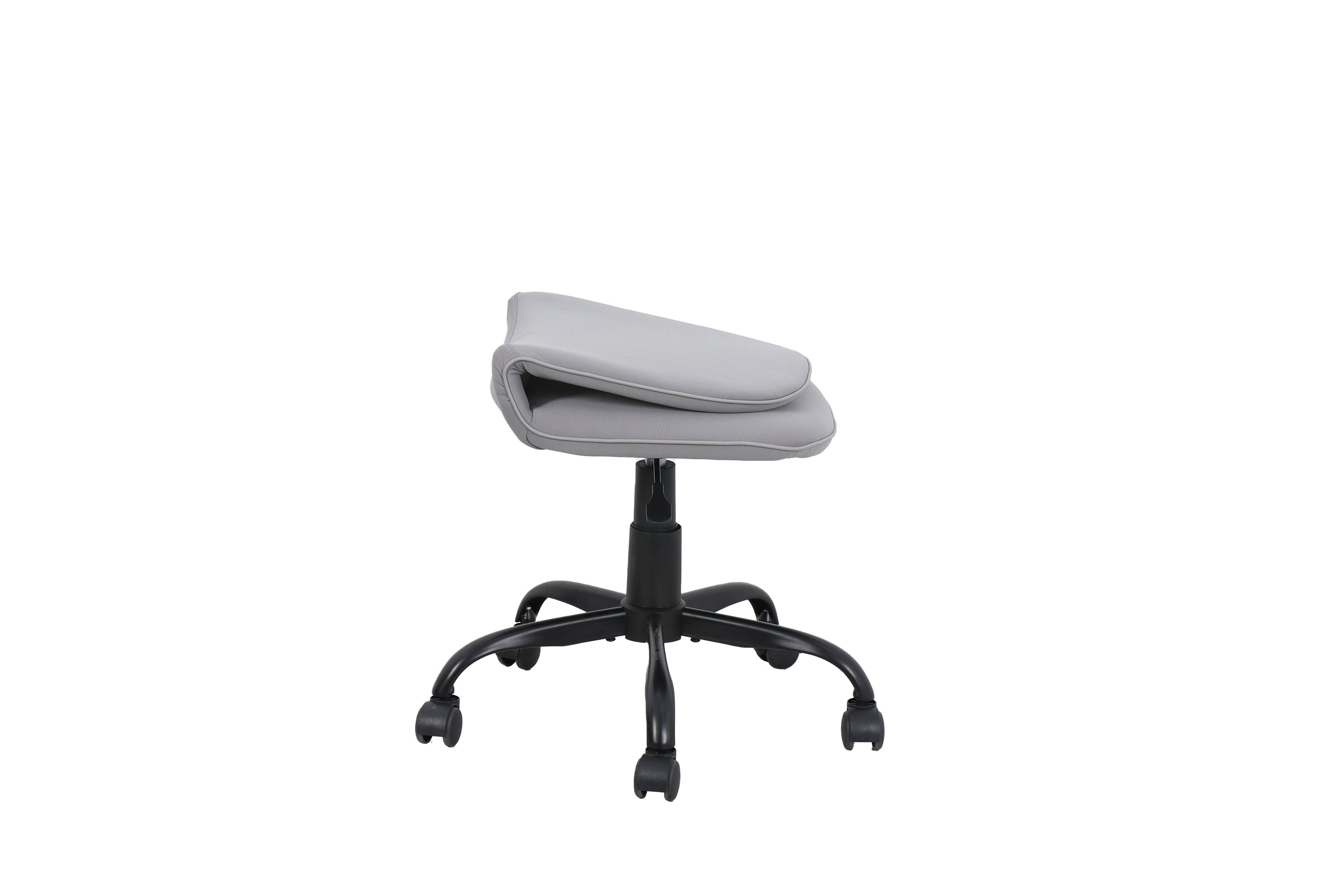Bürostuhl TROLLY Drehstuhl / Kinderstuhl / Metall schwarz pulverbeschichtet / Bezug Webstoff pink oder hellgrau / klappbar / Sicherheitsdoppelrollen / Maße: B 42, H 85-95, T 54 cm