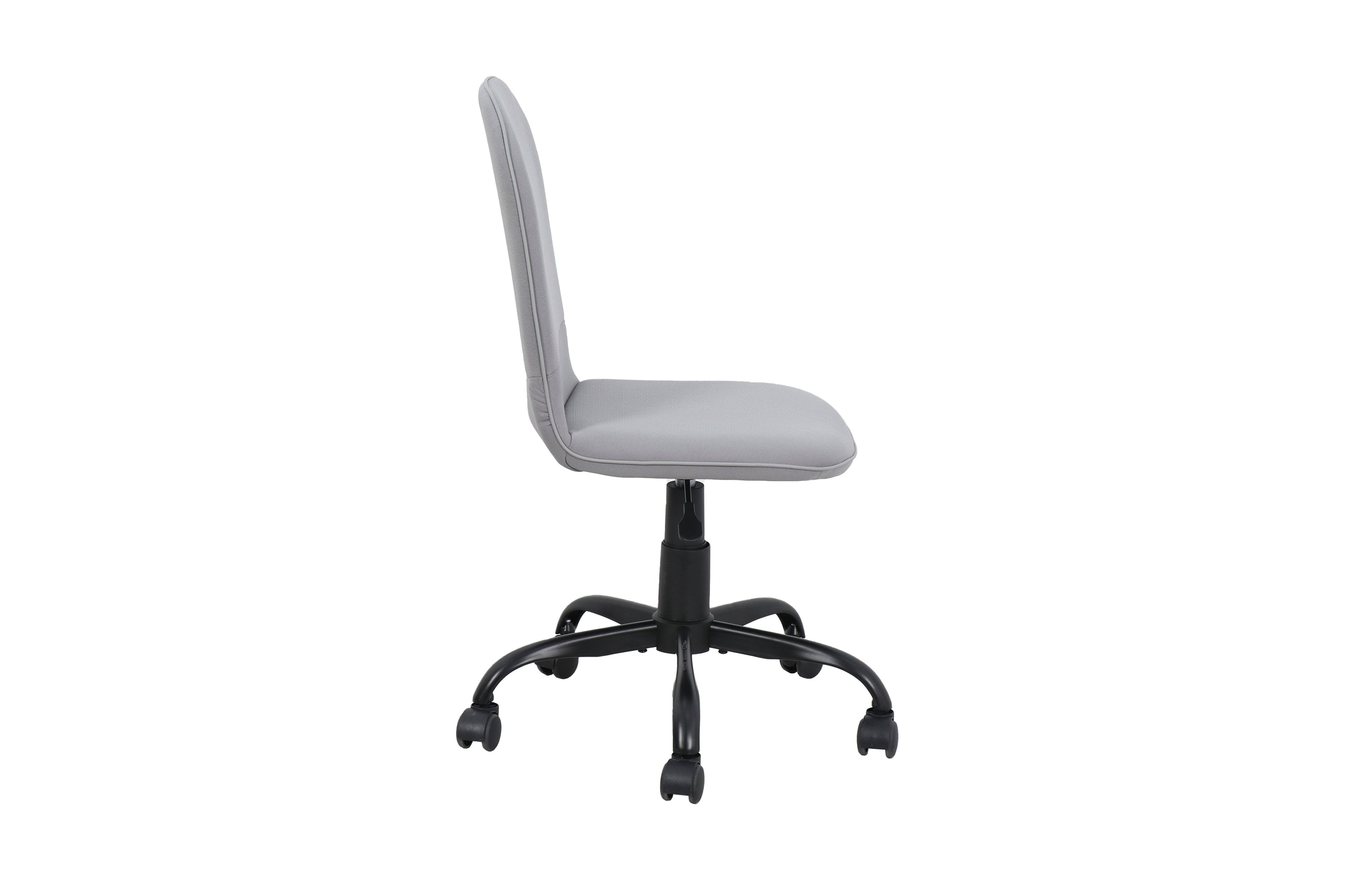 Bürostuhl TROLLY Drehstuhl / Kinderstuhl / Metall schwarz pulverbeschichtet / Bezug Webstoff pink oder hellgrau / klappbar / Sicherheitsdoppelrollen / Maße: B 42, H 85-95, T 54 cm