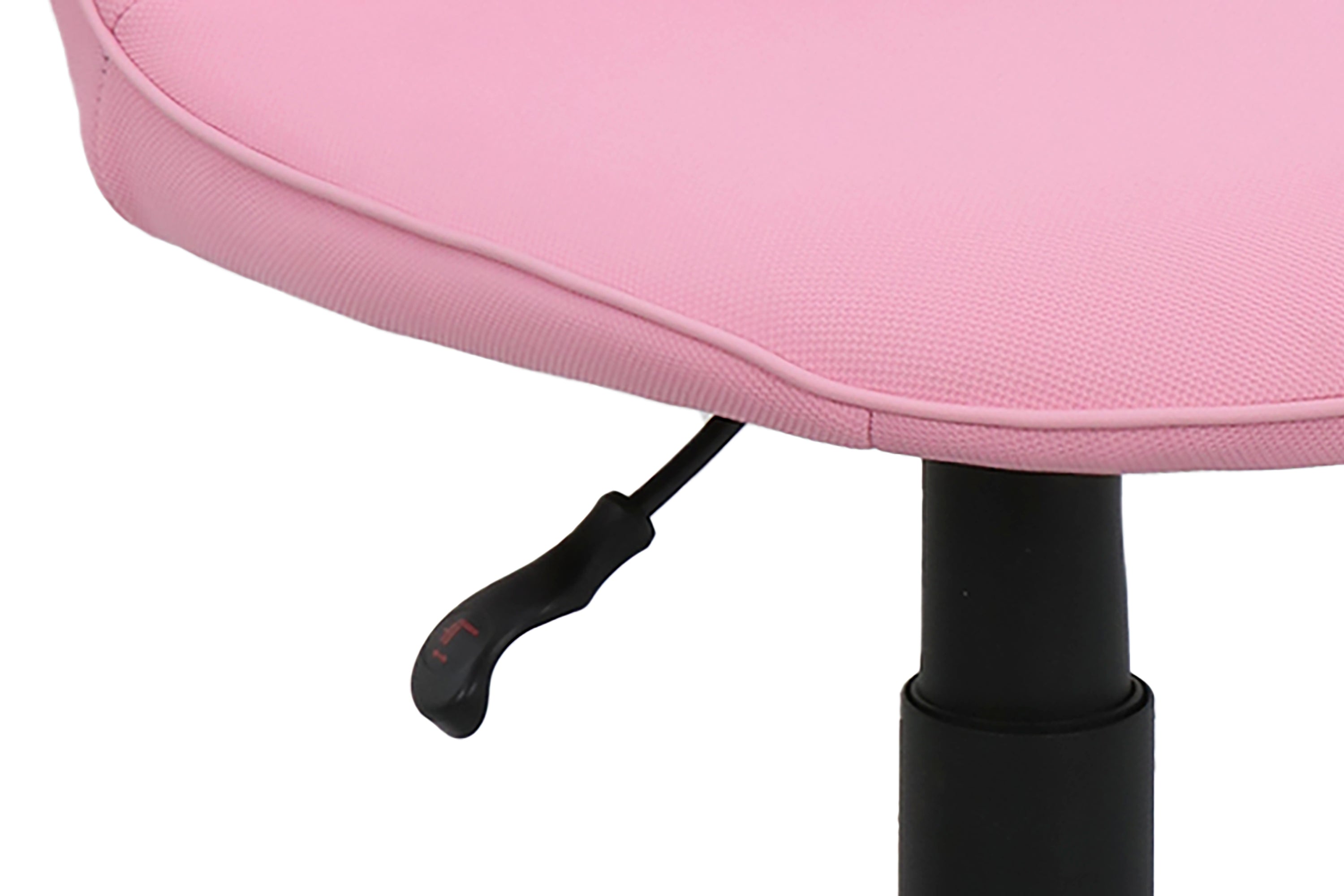 Bürostuhl TROLLY Drehstuhl / Kinderstuhl / Metall schwarz pulverbeschichtet / Bezug Webstoff pink oder hellgrau / klappbar / Sicherheitsdoppelrollen / Maße: B 42, H 85-95, T 54 cm