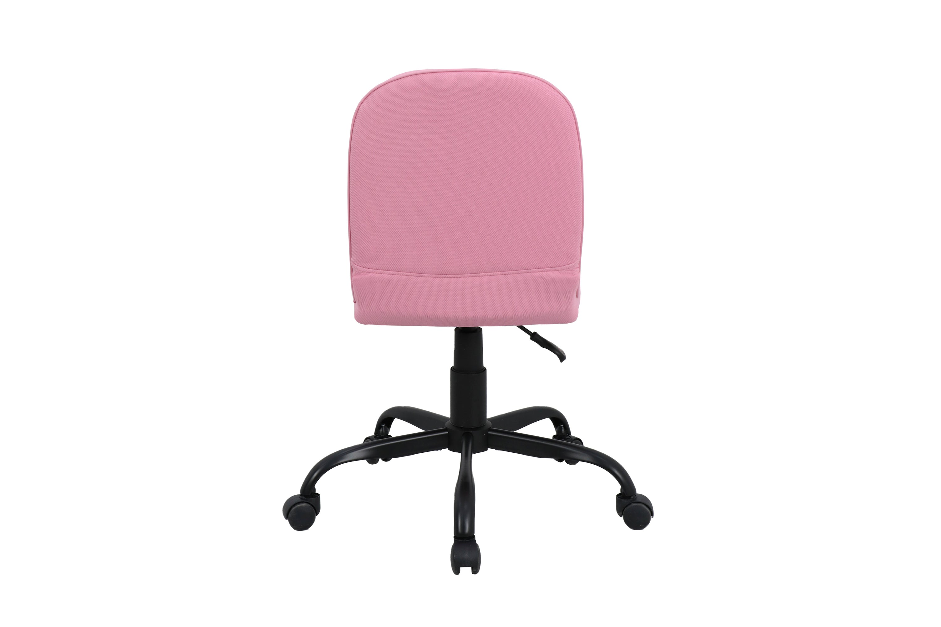 Bürostuhl TROLLY Drehstuhl / Kinderstuhl / Metall schwarz pulverbeschichtet / Bezug Webstoff pink oder hellgrau / klappbar / Sicherheitsdoppelrollen / Maße: B 42, H 85-95, T 54 cm