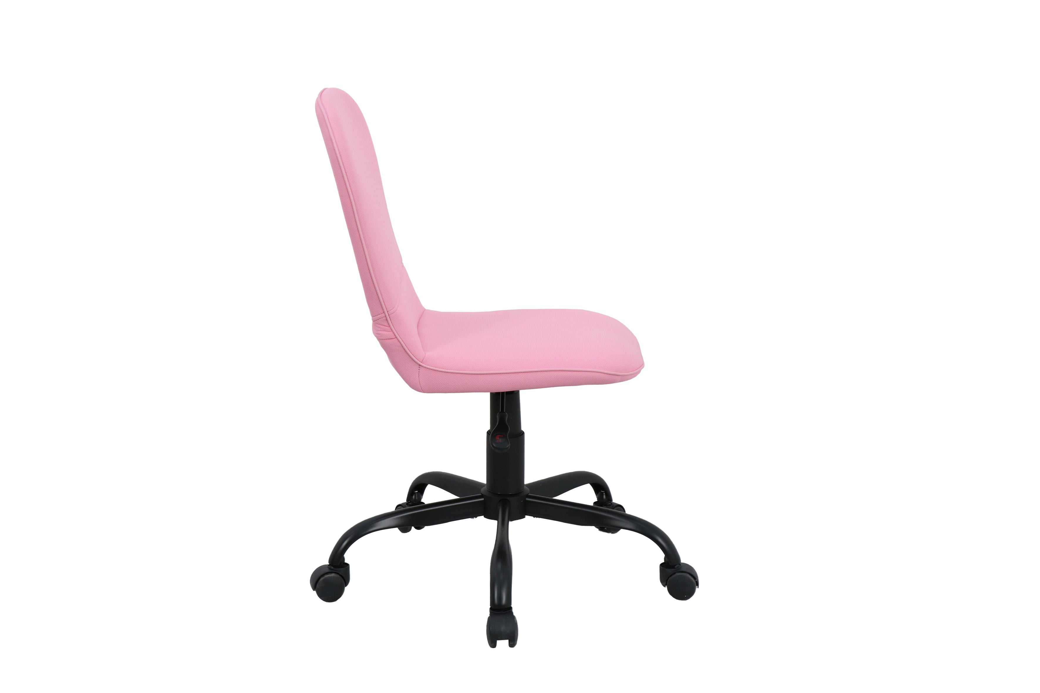byLIVING Bürostuhl TROLLY Drehstuhl / Kinderstuhl / Metall schwarz pulverbeschichtet / Bezug Webstoff pink oder hellgrau / klappbar / Sicherheitsdoppelrollen / Maße: B 42, H 85-95, T 54 cm