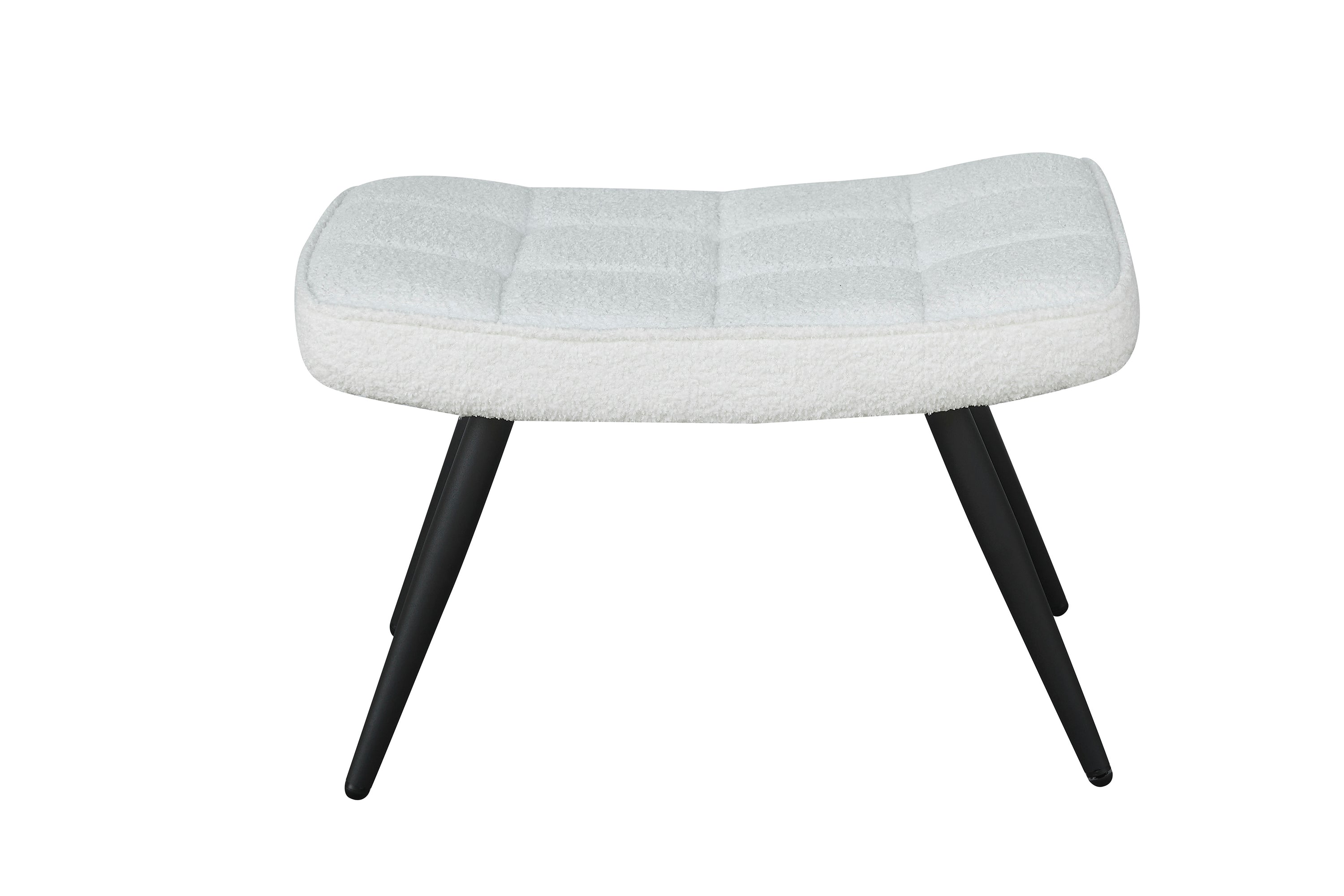 Hocker Uta / Cord grau, Samt schwarz, Webstoff dunkelgrau, Samt dunkelgrün, Webstoff sandfarben / Gestell schwarz pulverbeschichtet / Fuß-Ablage / Sitzhocker / B 60, H 39, T 41 cm