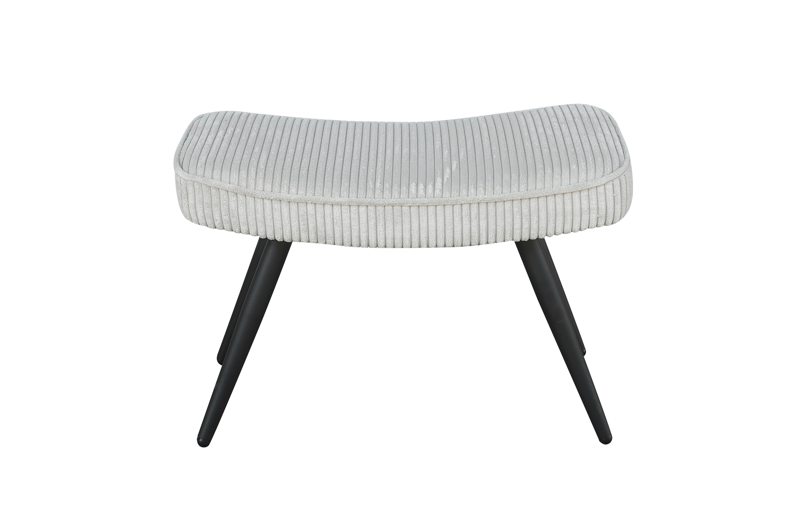 Hocker Uta / Cord grau, Samt schwarz, Webstoff dunkelgrau, Samt dunkelgrün, Webstoff sandfarben / Gestell schwarz pulverbeschichtet / Fuß-Ablage / Sitzhocker / B 60, H 39, T 41 cm
