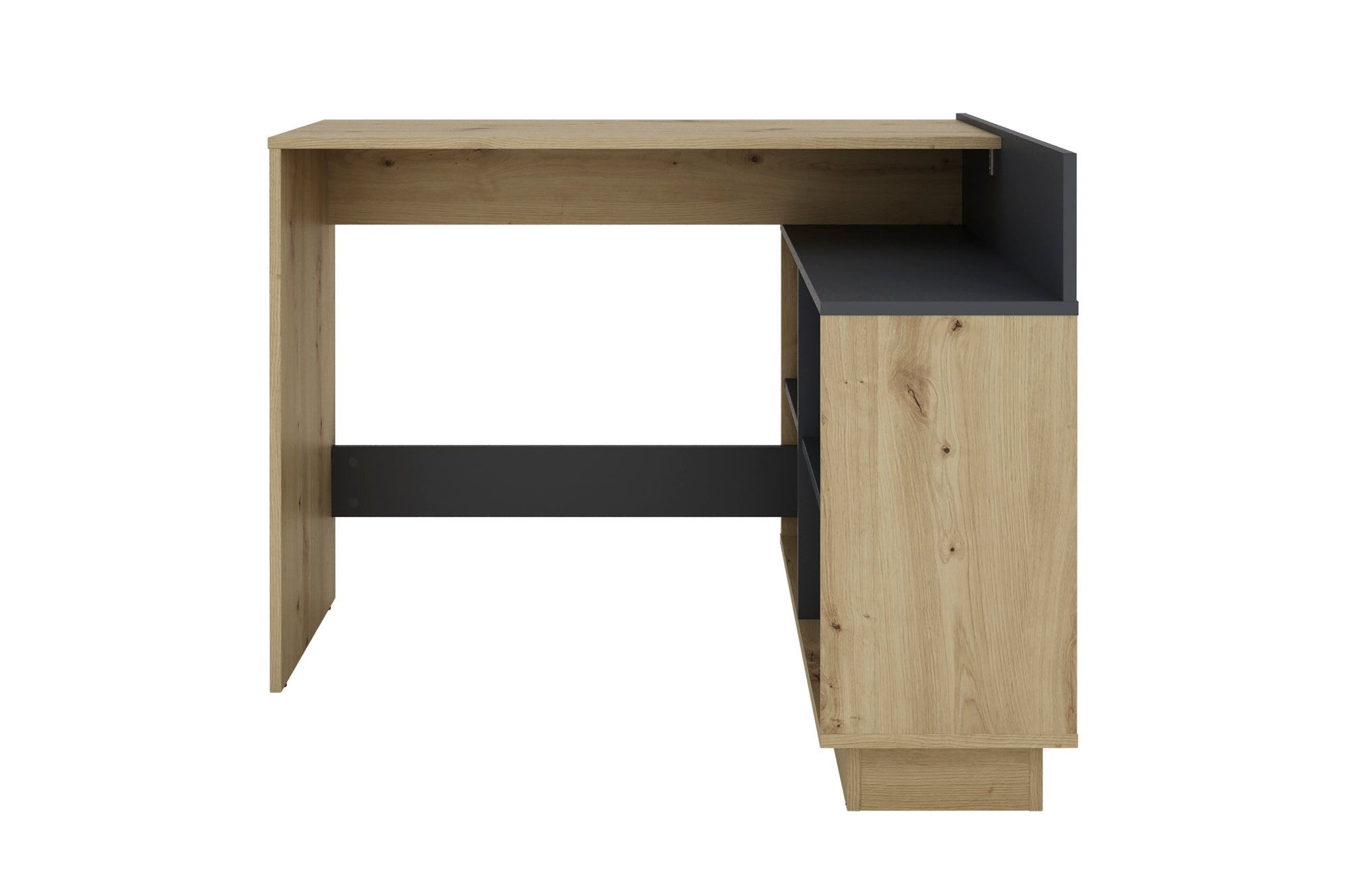 byLIVING Schreibtisch BERNI / Gaming-Tisch in weiß oder Artisan Eiche (Eiche-Optik) mit graphit / Mit viel Stauraum und großer Tischplatte / Computer-Tisch / PC / Arbeits-Tisch / rechts-links montierbar / B 102, H 77,5, T 80 cm