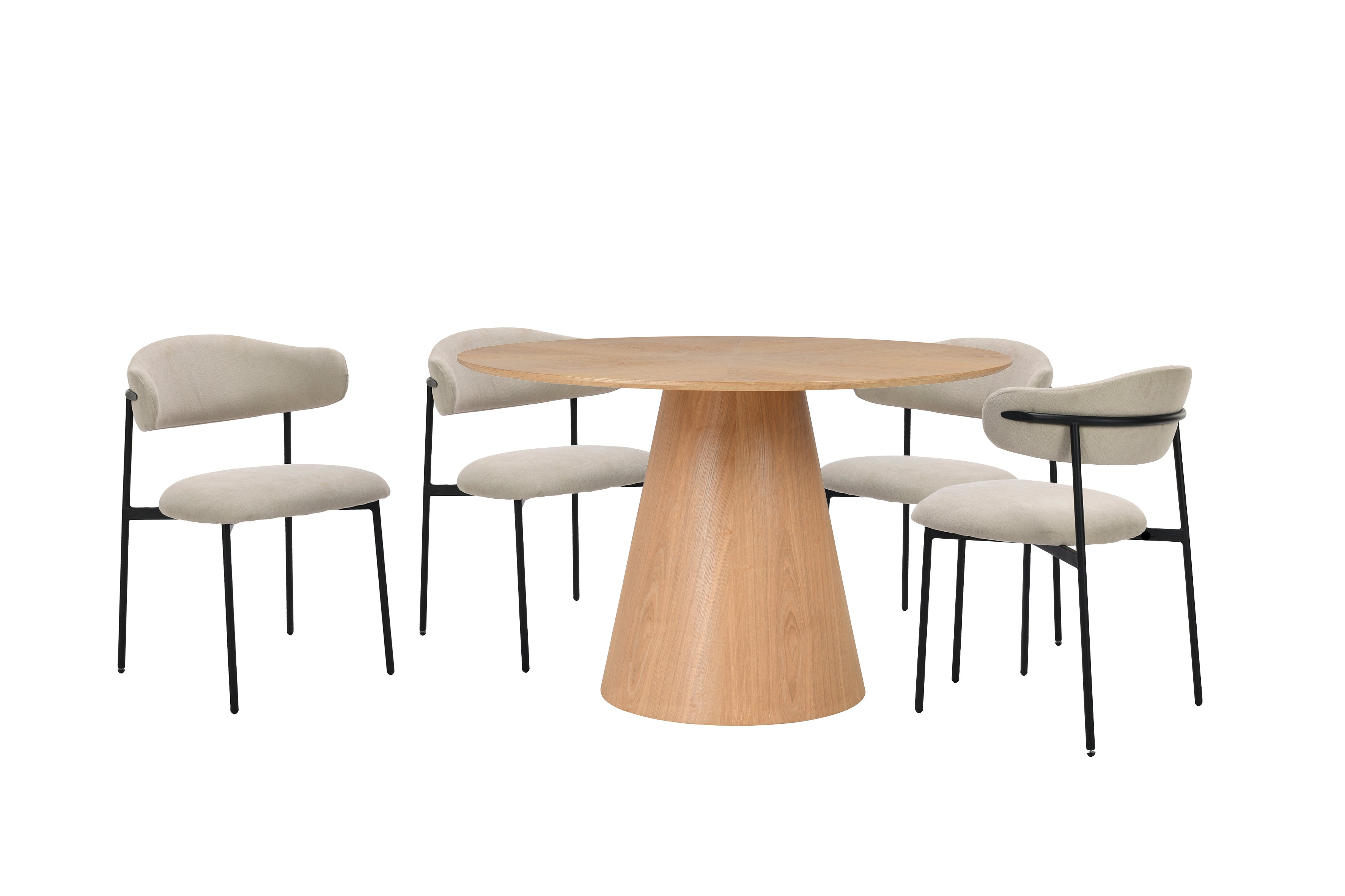 Esszimmerstuhl 2er Set JERSEY / Webstoff dunkelgrau oder taupe / Gestell Metall schwarz / B 58, H 78, T 54,5 cm