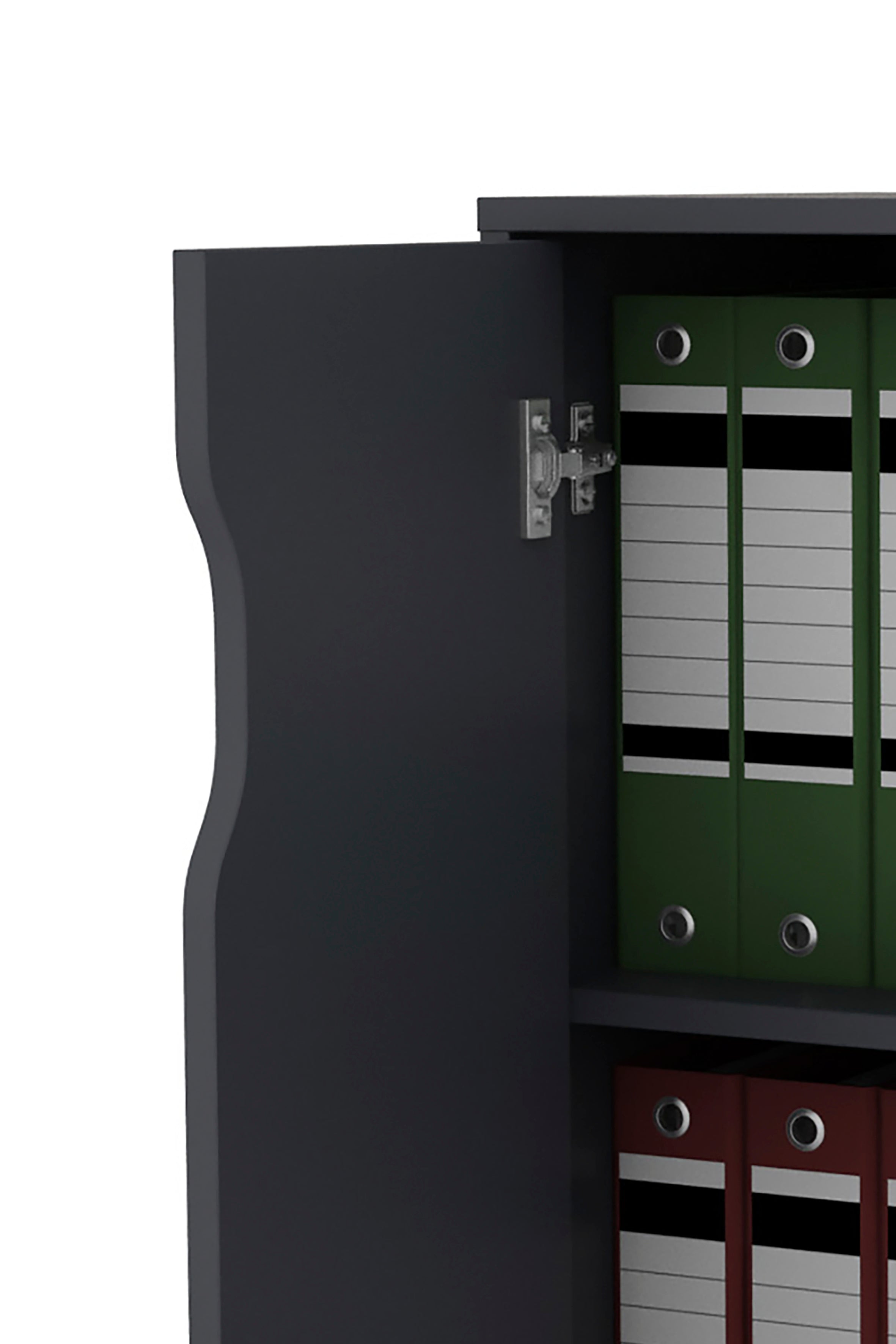 Aktenschrank BELFAST / mit viel Stauraum / 2 Türen / weiß oder anthazit / B 60, H 76,5, T 37 cm