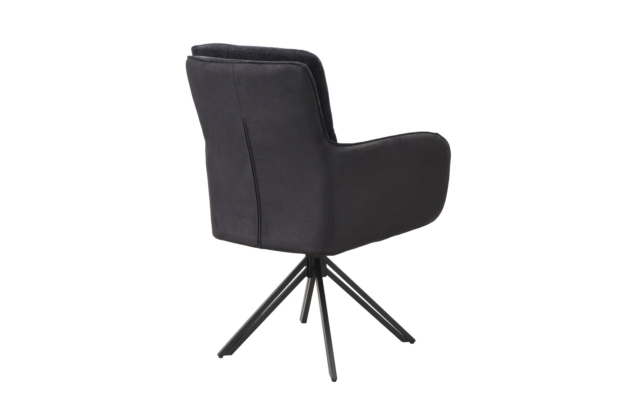 Stuhl 2-er Set TINO / Bezug Webstoff-Mikrofaser in schwarz oder hellgrau, Gestell in schwarz / 360° drehbar / Esszimmerstuhl / Küchenstuhl / B 62 x H 94 x T 70 cm