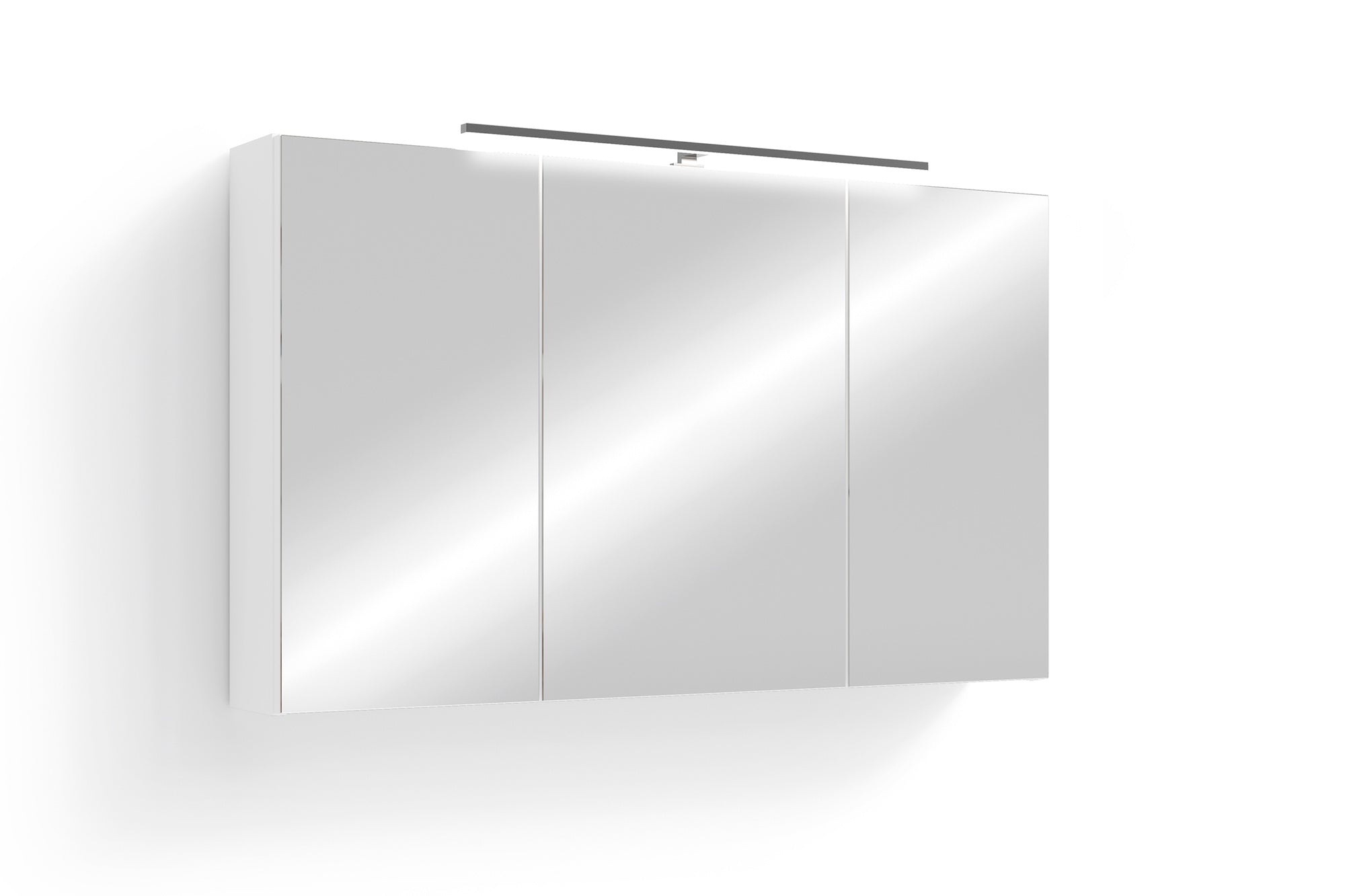 byLIVING Spiegelschrank SPREE / Korpus matt weiß oder anthrazit mit Spiegeltüren / Hängeschrank mit Soft-Close-Funktion / Inklusive LED-Beleuchtung / Badschrank mit Stecker- und Schalterdose / B 100, H 60, T 20 cm