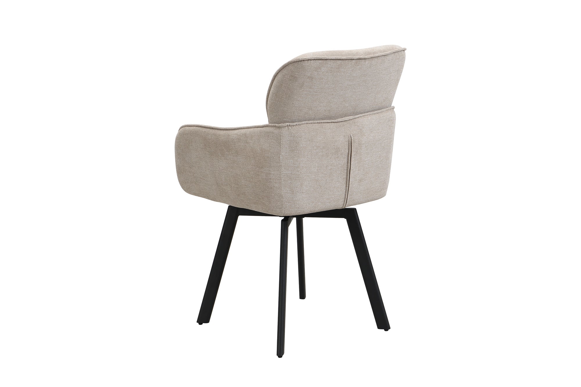 Stuhl 2-er Set RICO / Webstoffbezug in dunkelgrau oder taupe, Gestell in schwarz / 360° drehbar / Esszimmerstuhl / Küchenstuhl / B 61 x H 90 x T 63 cm