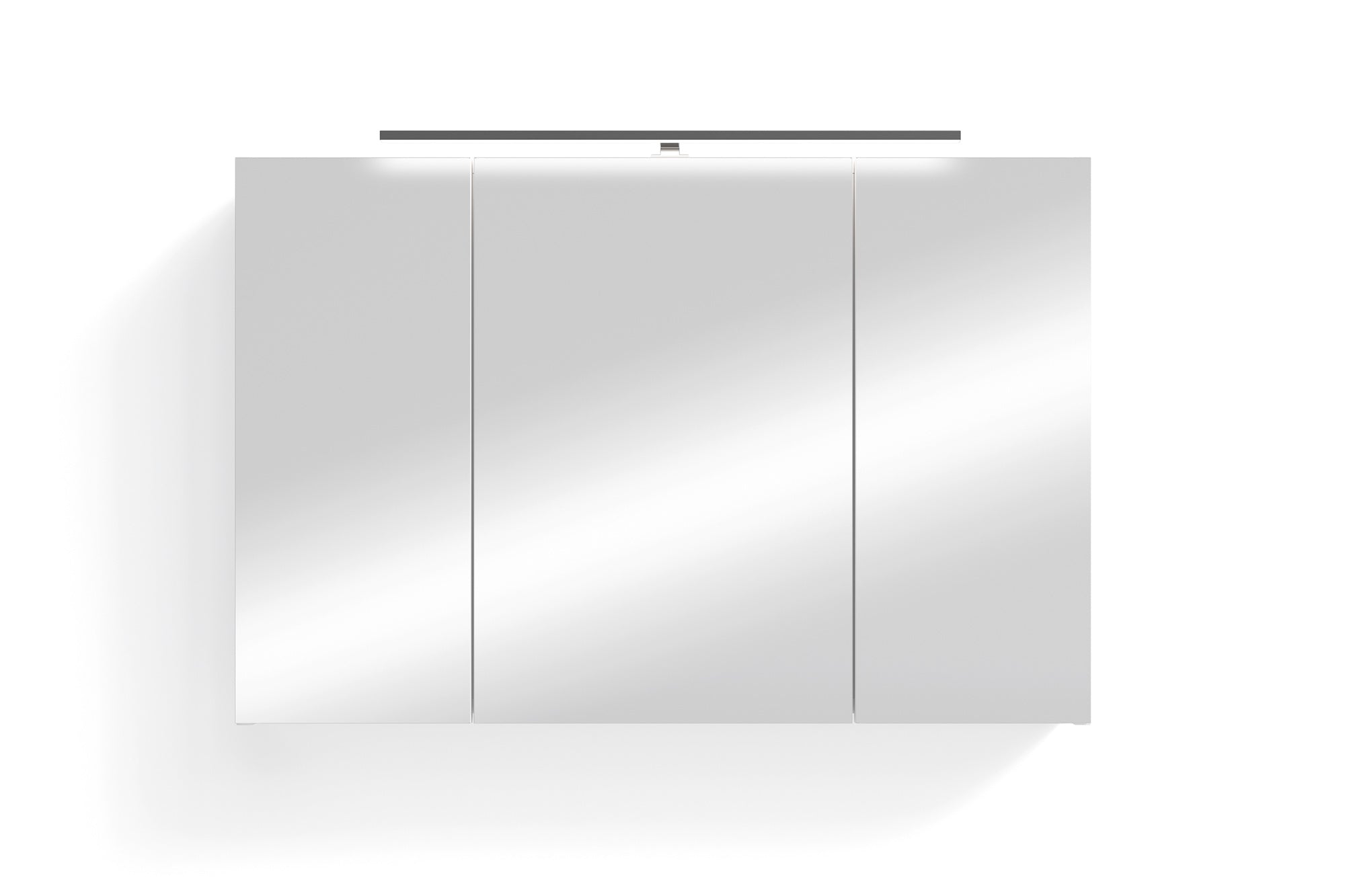 byLIVING Spiegelschrank SPREE / Korpus matt weiß oder anthrazit mit Spiegeltüren / Hängeschrank mit Soft-Close-Funktion / Inklusive LED-Beleuchtung / Badschrank mit Stecker- und Schalterdose / B 90, H 60, T 20 cm