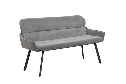 Bank RICO / Webstoffbezug in dunkelgrau oder taupe, Gestell in schwarz / Taschenfederkern, aufgedoppelter Rücken / Esszimmerbank, Sitzbank / B 140 x H 90 x T 62 cm oder B 160 x H 90 x T 62 cm