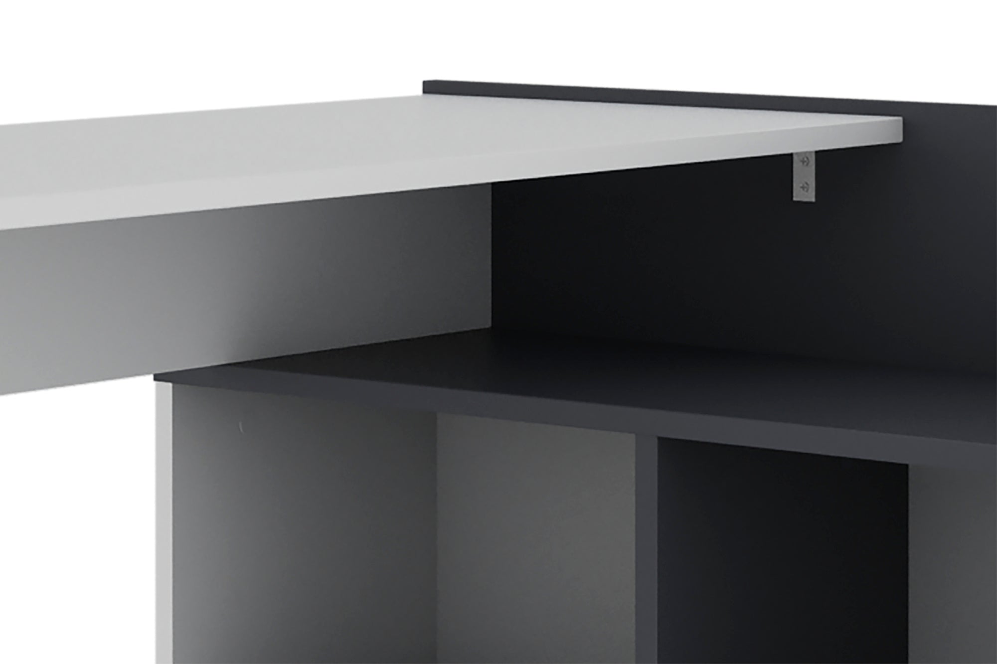Schreibtisch BERNI / Gaming-Tisch in weiß oder Artisan Eiche (Eiche-Optik) mit graphit / Mit viel Stauraum und großer Tischplatte / Computer-Tisch / PC / Arbeits-Tisch / rechts-links montierbar / B 102, H 77,5, T 80 cm