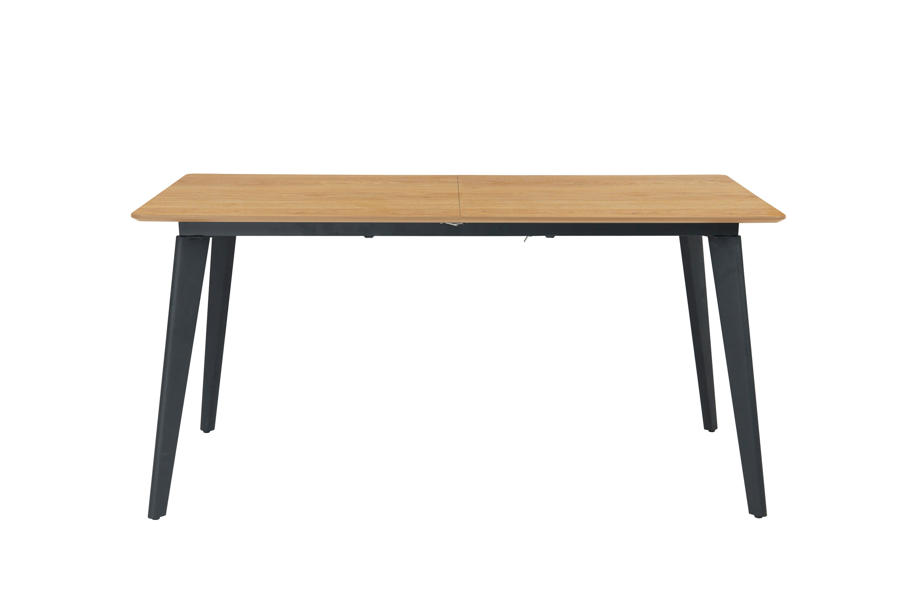 Esstisch OKLAHOMA / mit Auszug / Tischplatte Eichen-Optik / mit Schweizer Kante / Gestell Metall schwarz / HPL-Beschichtung / Küchentisch / 160-200 x 90, H 76 cm