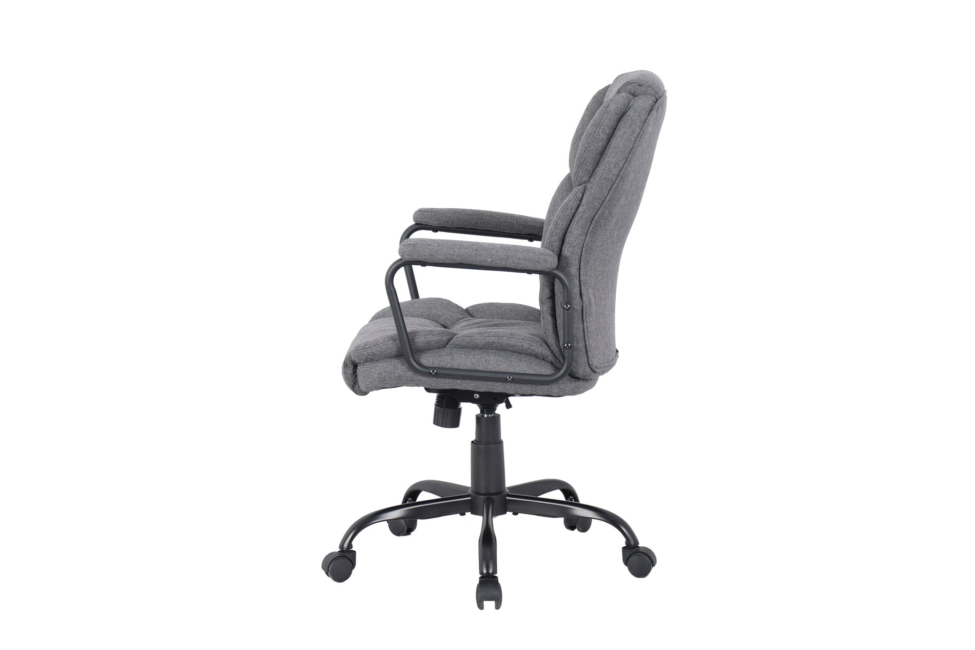 Chefsessel STING/ Gaming-Chair/ Metall schwarz pulverbeschichtet/ Webstoff grau/ Armlehnen gepolstert/ Wippmechanik/ Sicherheitsdoppelrollen / B 57, H 99-109, T 67 cm