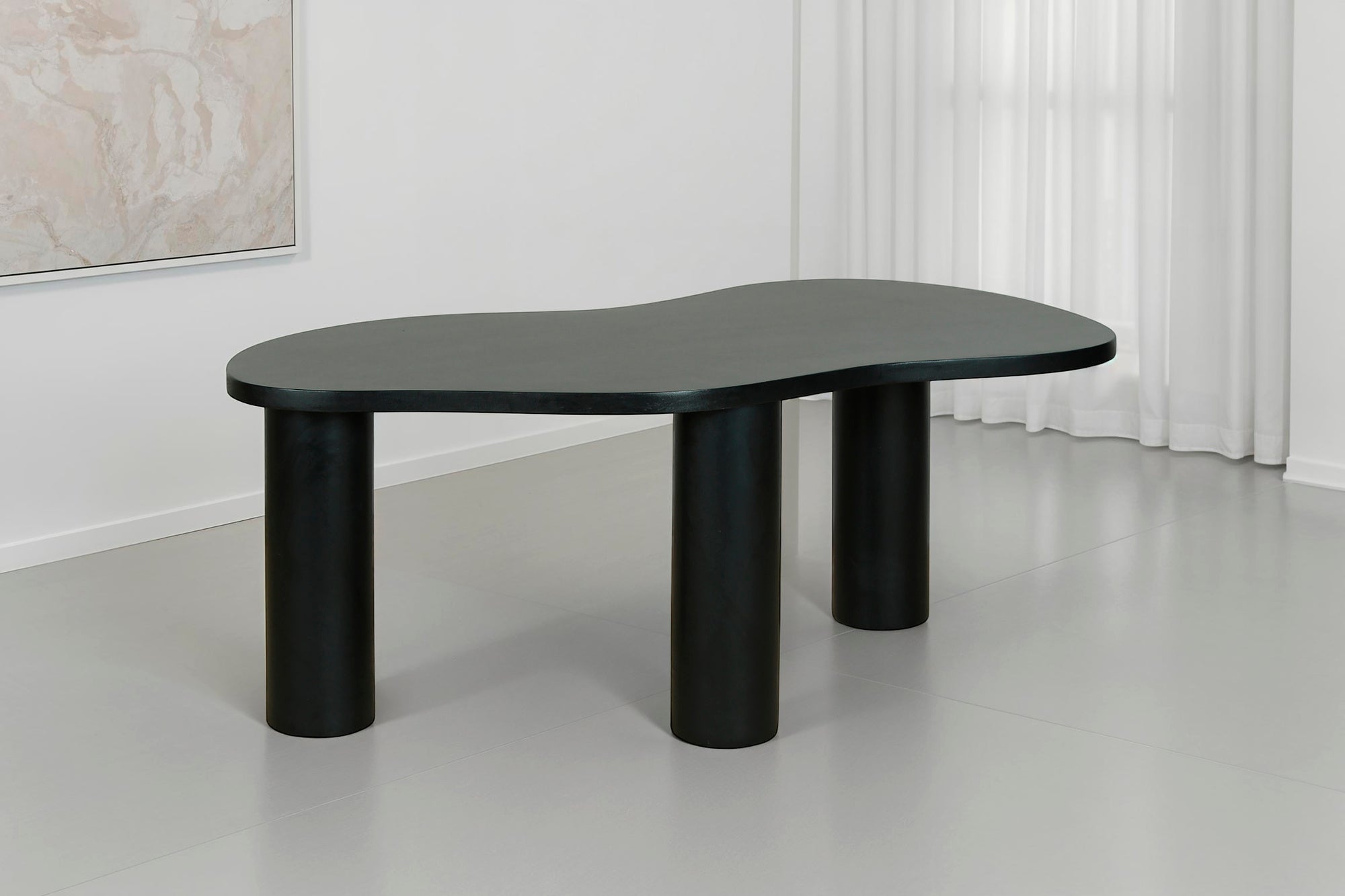 byLIVING Couchtisch ETHAN / Tischplatte und Gestell in schwarz oder naturfarben (Akazie) / Wohnzimmertisch / Beistelltisch / Maße: B 110, H 45, T 55 cm