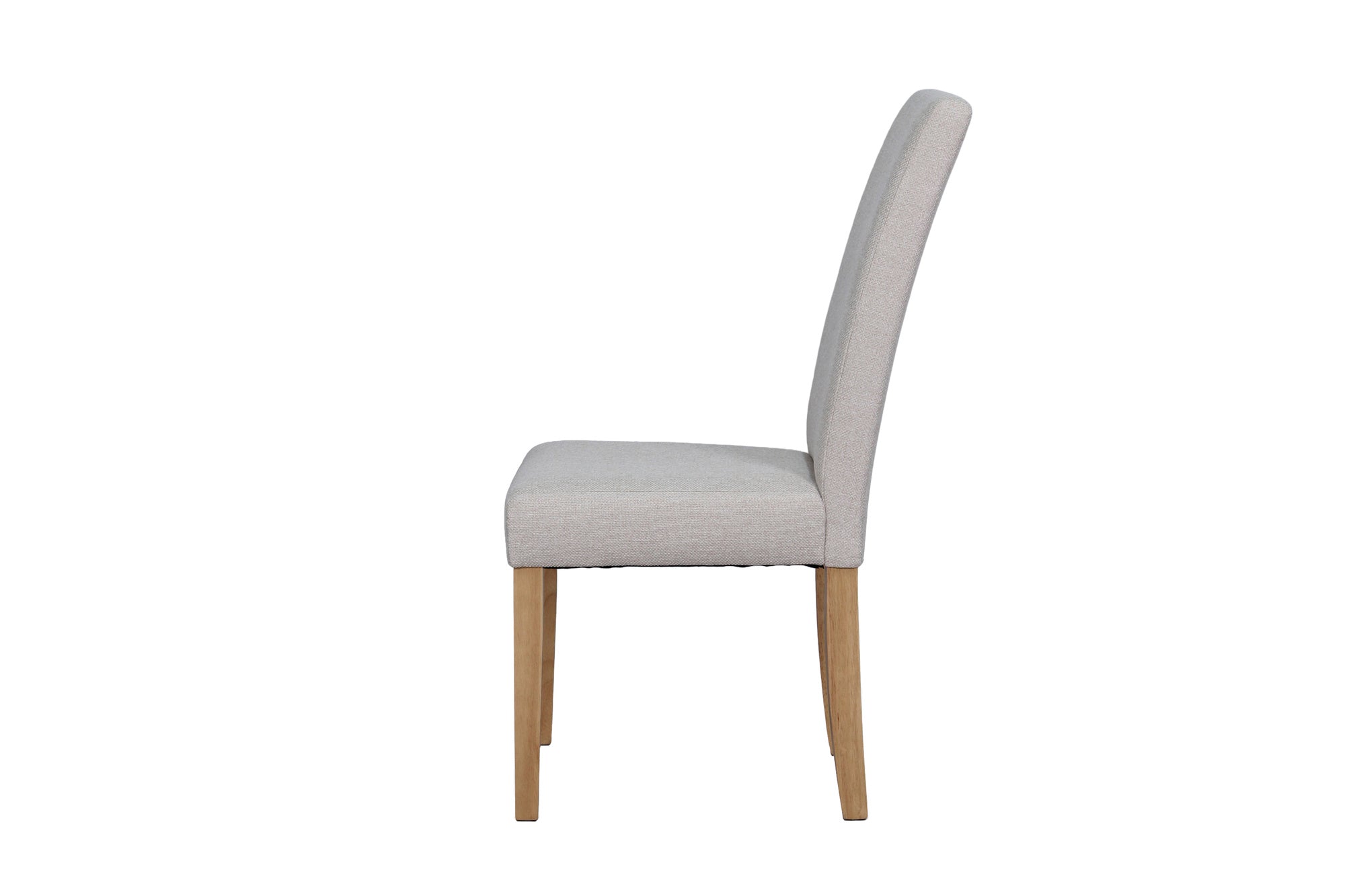 Esszimmerstuhl 2er Set ELIAS / Webstoff taupe oder dunkelgrau / Gestell Massivholz Rubberwood natur / B 47, H 99,5, T 60 cm