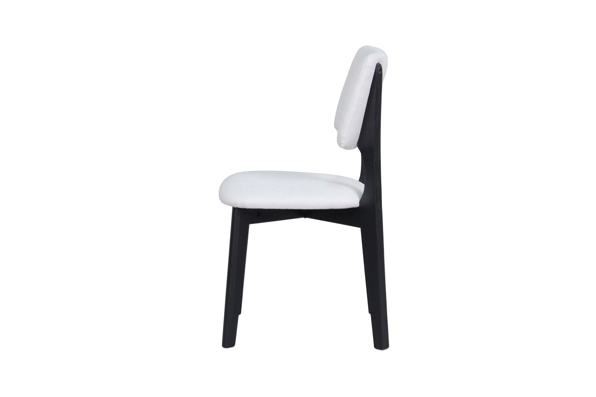 Esszimmerstuhl 2er Set ELSA / Webstoff beige oder grau / Gestell Massivholz schwarz / B 48, H 87, T 54 cm