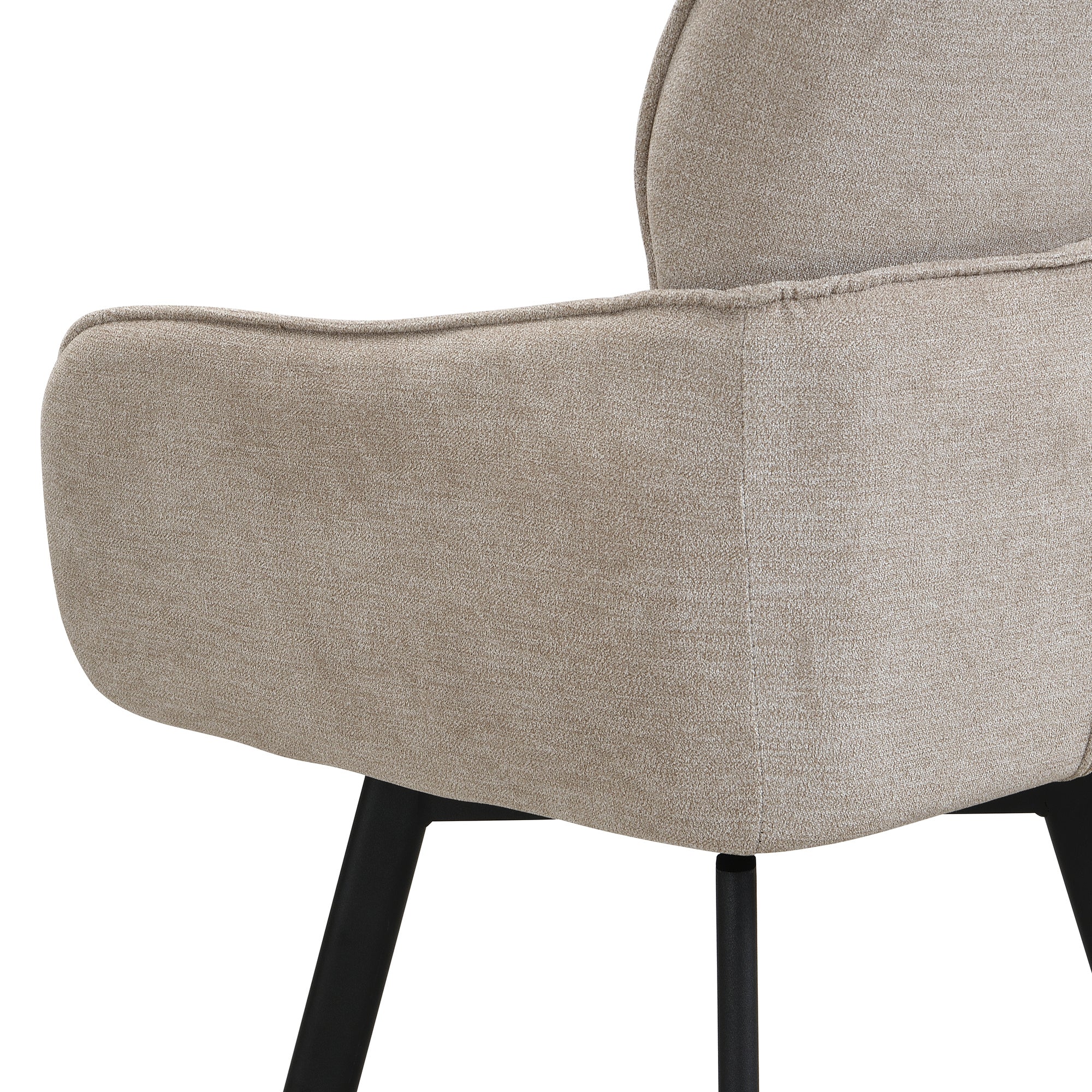 Stuhl 2-er Set RICO / Webstoffbezug in dunkelgrau oder taupe, Gestell in schwarz / 360° drehbar / Esszimmerstuhl / Küchenstuhl / B 61 x H 90 x T 63 cm