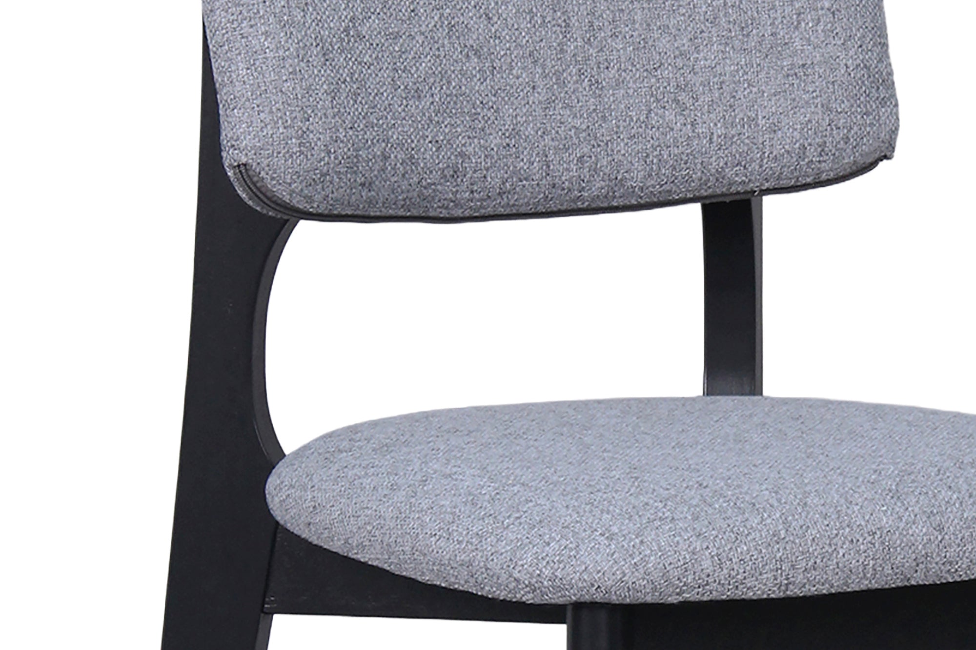 Esszimmerstuhl 2er Set ELSA / Webstoff beige oder grau / Gestell Massivholz schwarz / B 48, H 87, T 54 cm