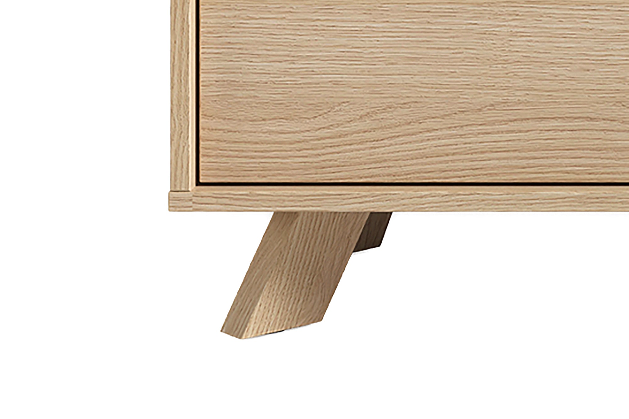 Sideboard BASTIAN / Eiche bianco, weiß / Griffe und Füße Massivholz Eiche / 3 Schubkästen und 2 Türen / viel Stauraum / Kommode / Anrichte / Maße: B 180, H 72,5, T 36,5 cm