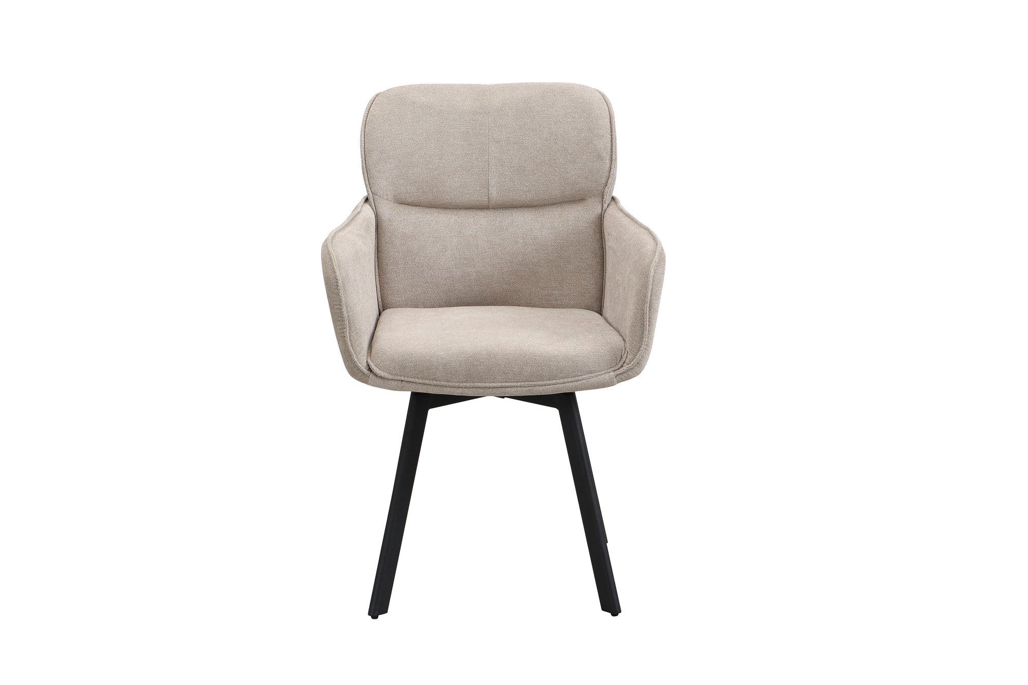 Stuhl 2-er Set RICO / Webstoffbezug in dunkelgrau oder taupe, Gestell in schwarz / 360° drehbar / Esszimmerstuhl / Küchenstuhl / B 61 x H 90 x T 63 cm