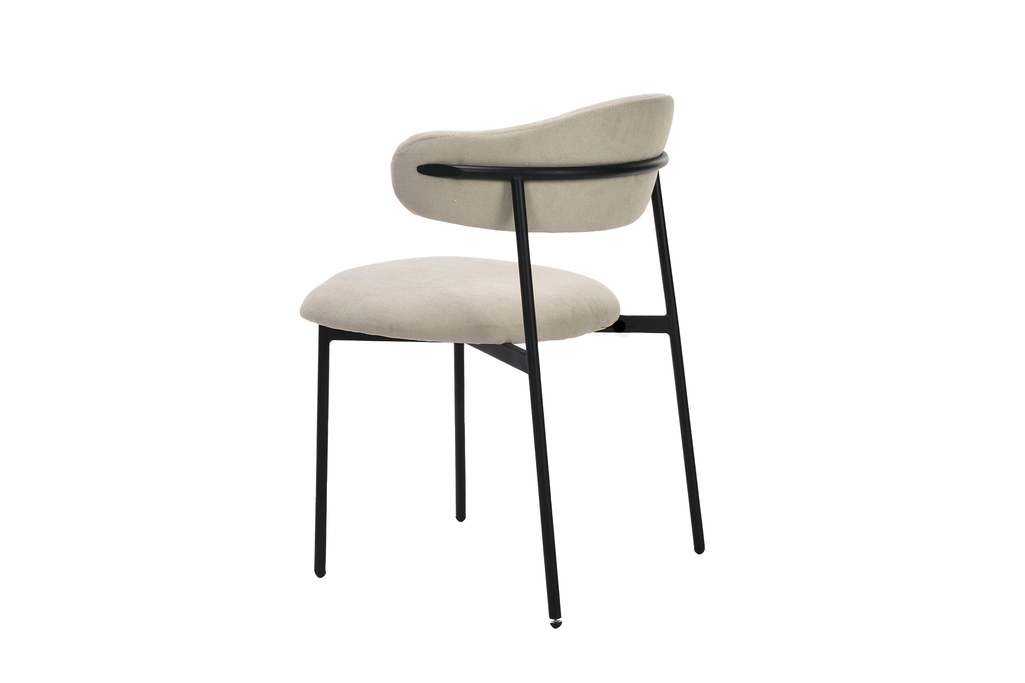 Esszimmerstuhl 2er Set JERSEY / Webstoff dunkelgrau oder taupe / Gestell Metall schwarz / B 58, H 78, T 54,5 cm