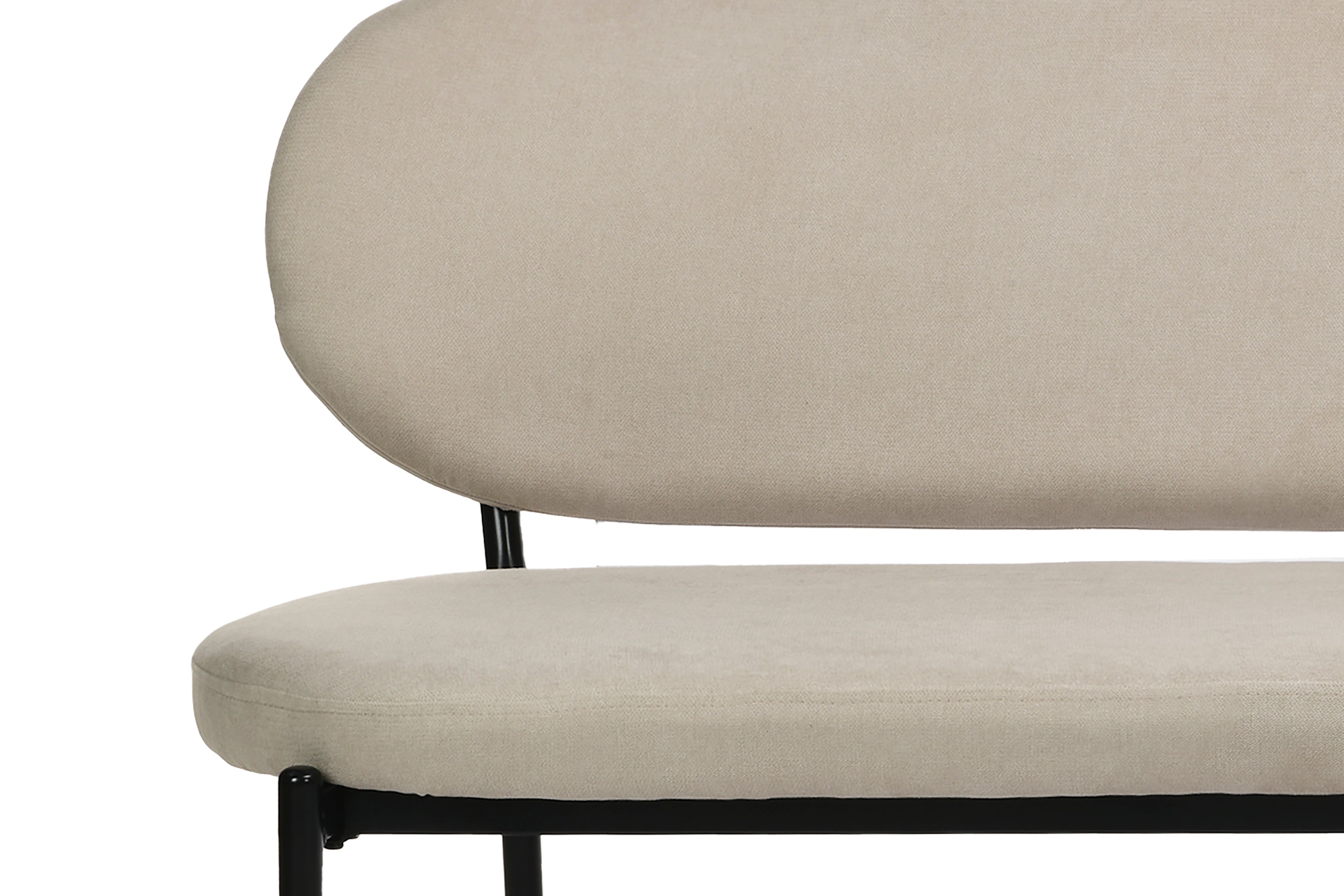 Bank JERSEY / Webstoff dunkelgrau oder / Gestell Metall schwarz / Bank mit Rückenlehne / B 160, H 82, T 62 cm