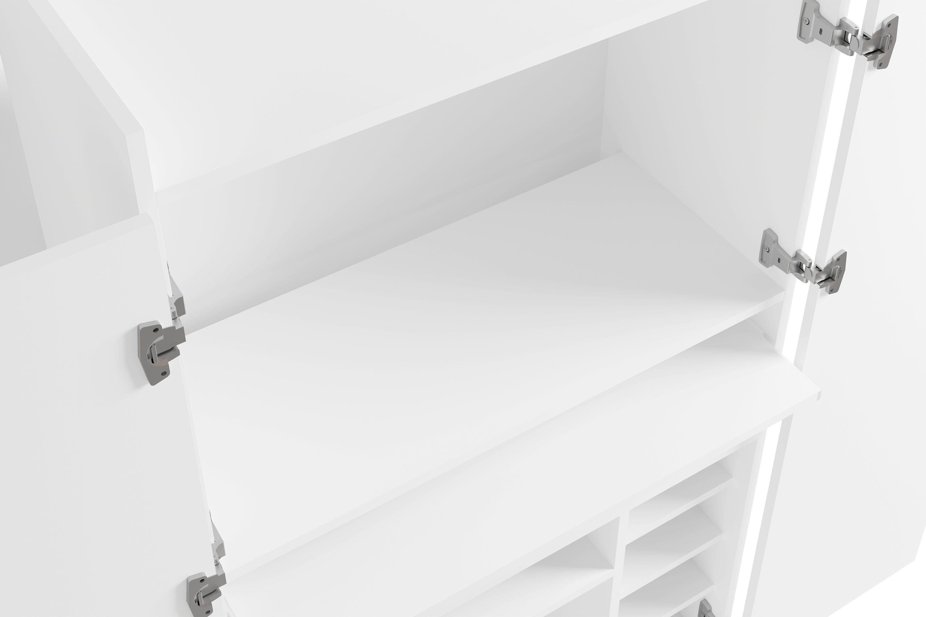 Sekretär JANNE / Sekretär matt weiß oder Artisan Eiche (Eiche-Optik) / Office-Schrank mit 2 Türen / platzsparend / Grifflos / B 80, H 141, T 40 cm