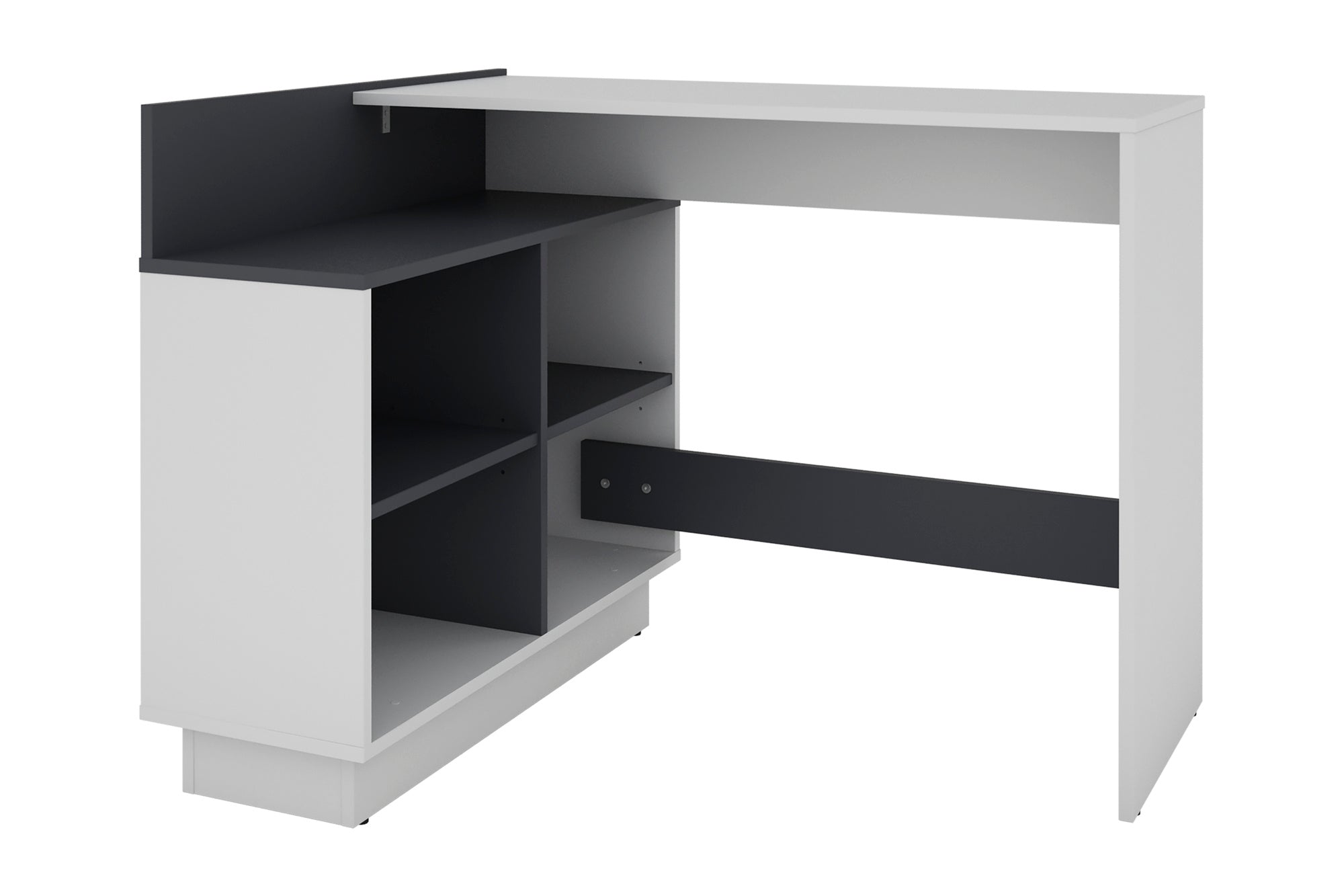 Schreibtisch BERNI / Gaming-Tisch in weiß oder Artisan Eiche (Eiche-Optik) mit graphit / Mit viel Stauraum und großer Tischplatte / Computer-Tisch / PC / Arbeits-Tisch / rechts-links montierbar / B 102, H 77,5, T 80 cm