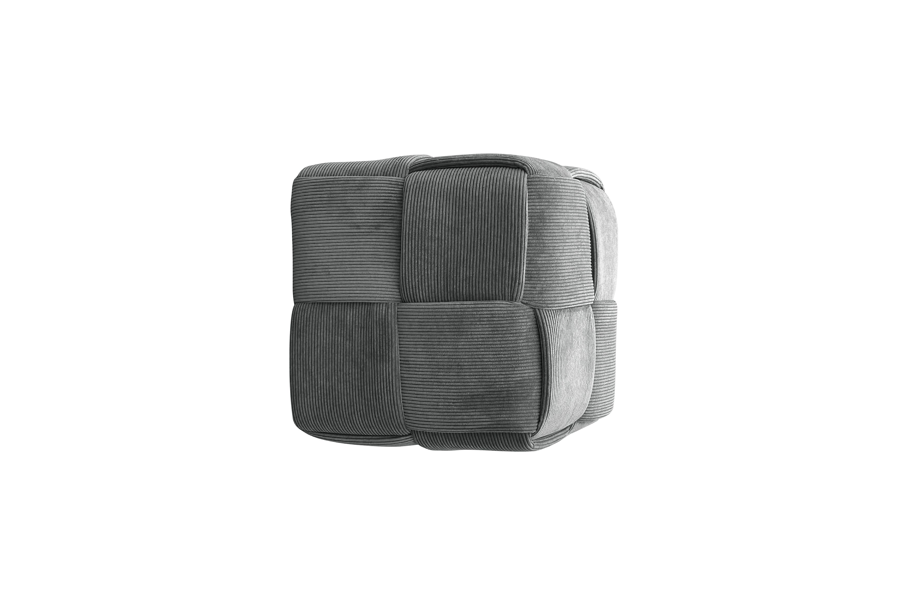 Pouf URBAN / Cord beige, dunkelgrün oder grau / Vollpolster / Hocker / B 40, H 40, T 40 cm