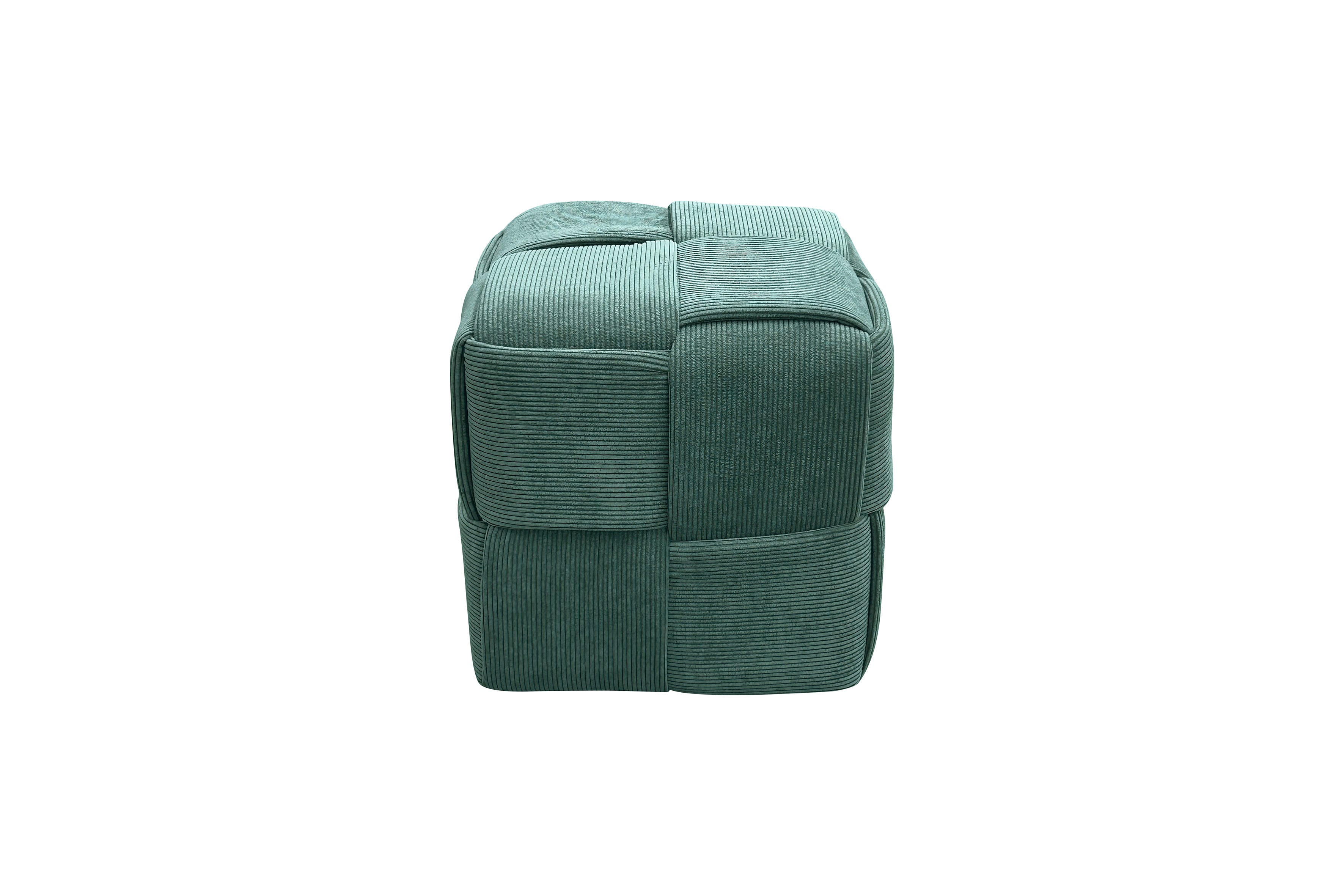 Pouf URBAN / Cord beige, dunkelgrün oder grau / Vollpolster / Hocker / B 40, H 40, T 40 cm