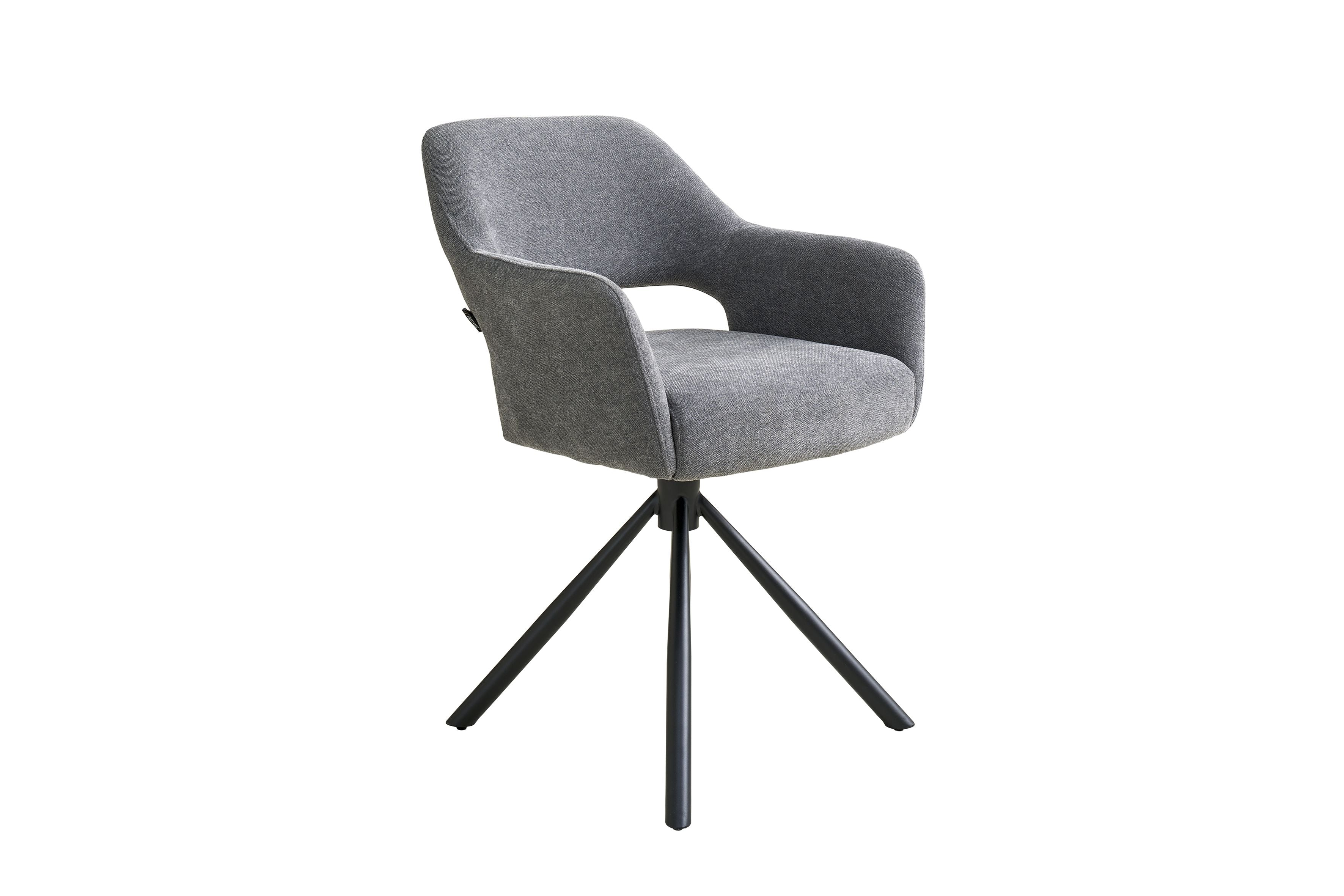 SCHÖNER WOHNEN-Kollektion Esszimmerstuhl STAVANGER 01, Bezug in Webstoff grau, Untergestell aus Metall schwarz oder Bezug in Webstoff greige, Untergestell aus Metall seidengrau