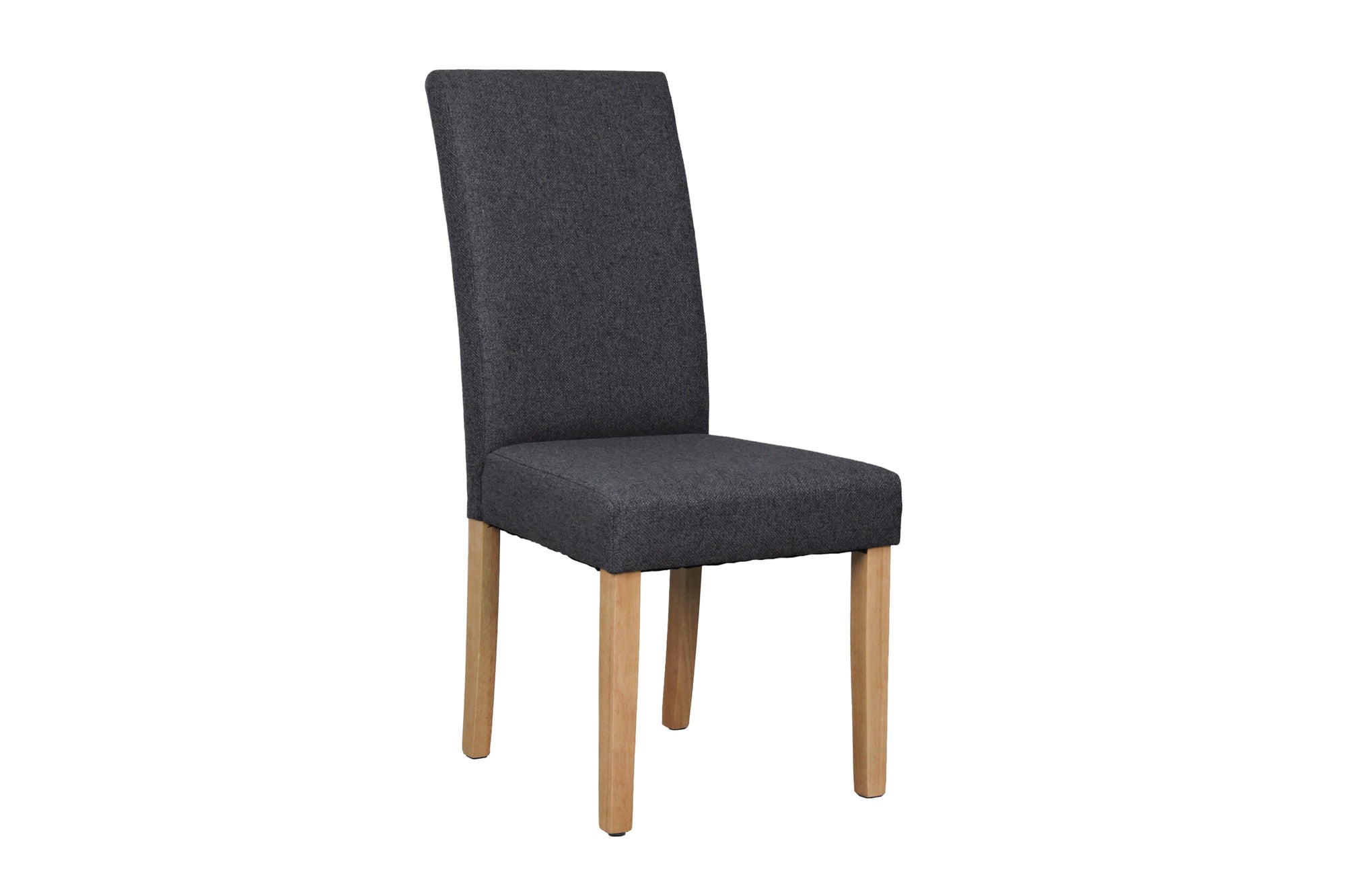 Esszimmerstuhl 2er Set ELIAS / Webstoff taupe oder dunkelgrau / Gestell Massivholz Rubberwood natur / B 47, H 99,5, T 60 cm