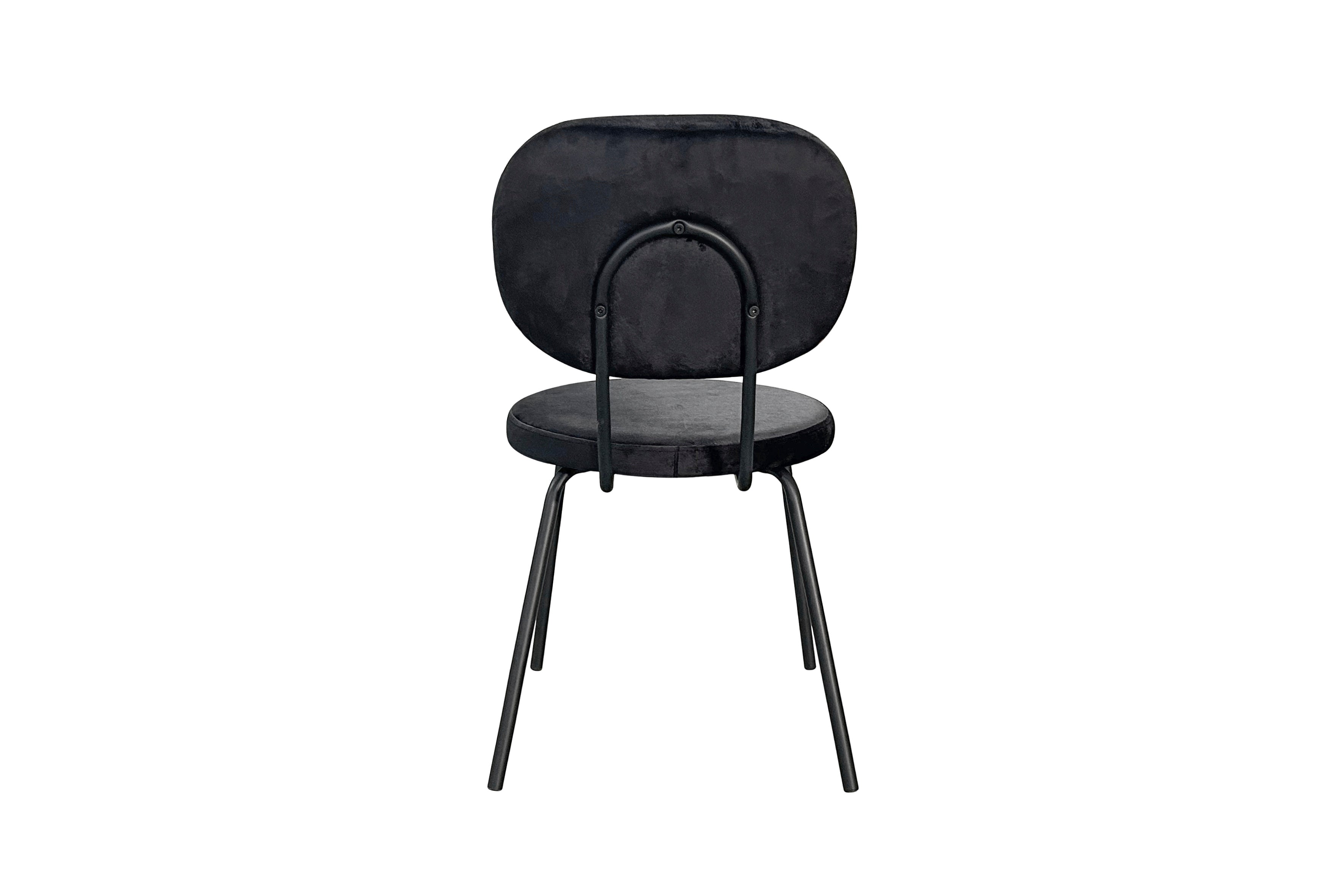 Esszimmerstuhl 2er Set STACK / Samt schwarz oder grau / Gestell Metall schwarz matt / stapelbar / B 45, H 79, T 56 cm