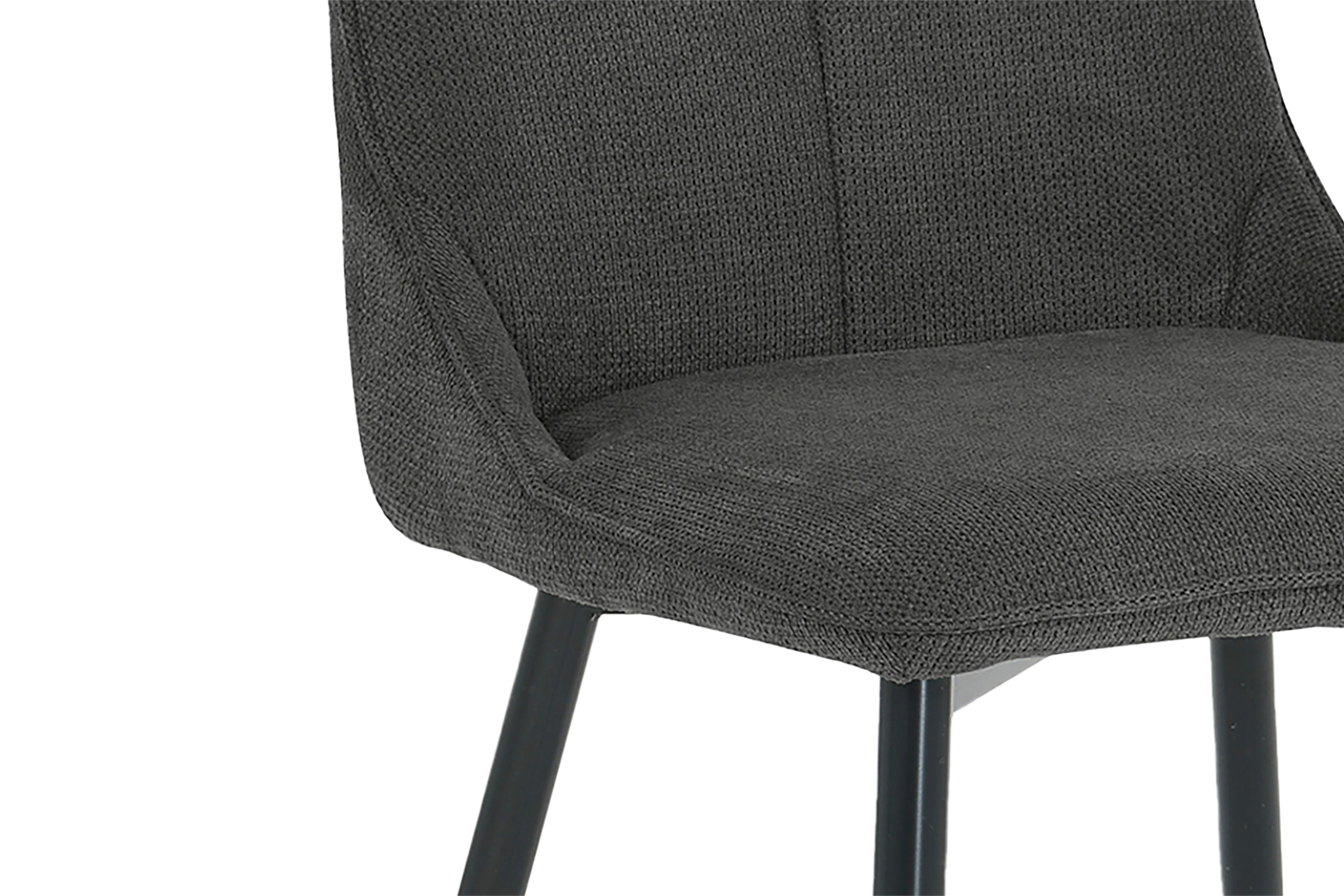 Esszimmerstuhl 2er Set CARLO / Webstoff taupe oder anthrazit / Gestell Metall schwarz / B 59, H 88, T 47 cm