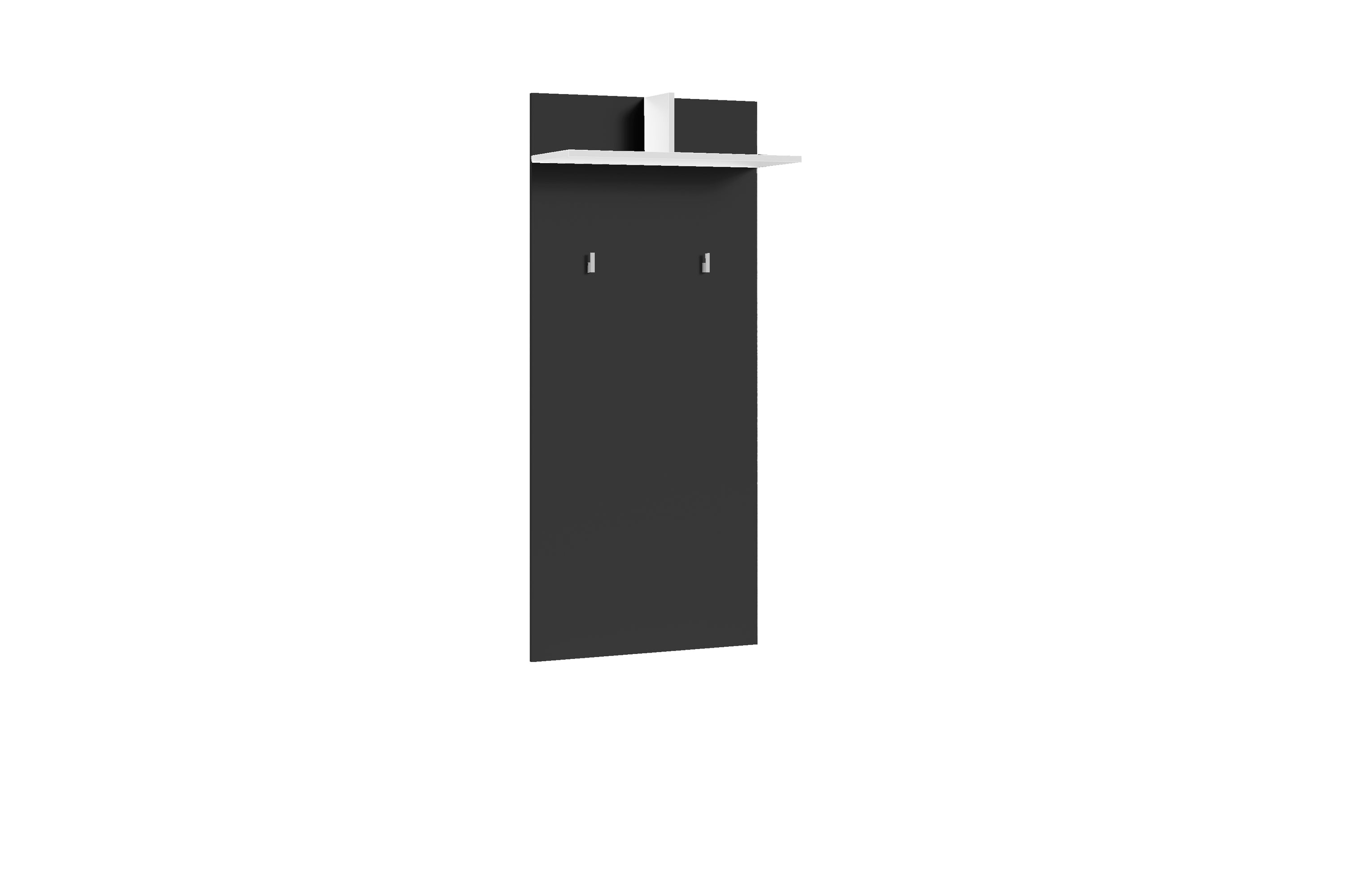 Wandpaneele BEN / Garderobe in Artisan Eiche (Eiche-Optik), Old Wood (Altholz-Optik) oder weiß / mit zwei Kleiderhaken und Hutablage / Flurgarderobe für die Wand / B 60, H 136, T 27 cm