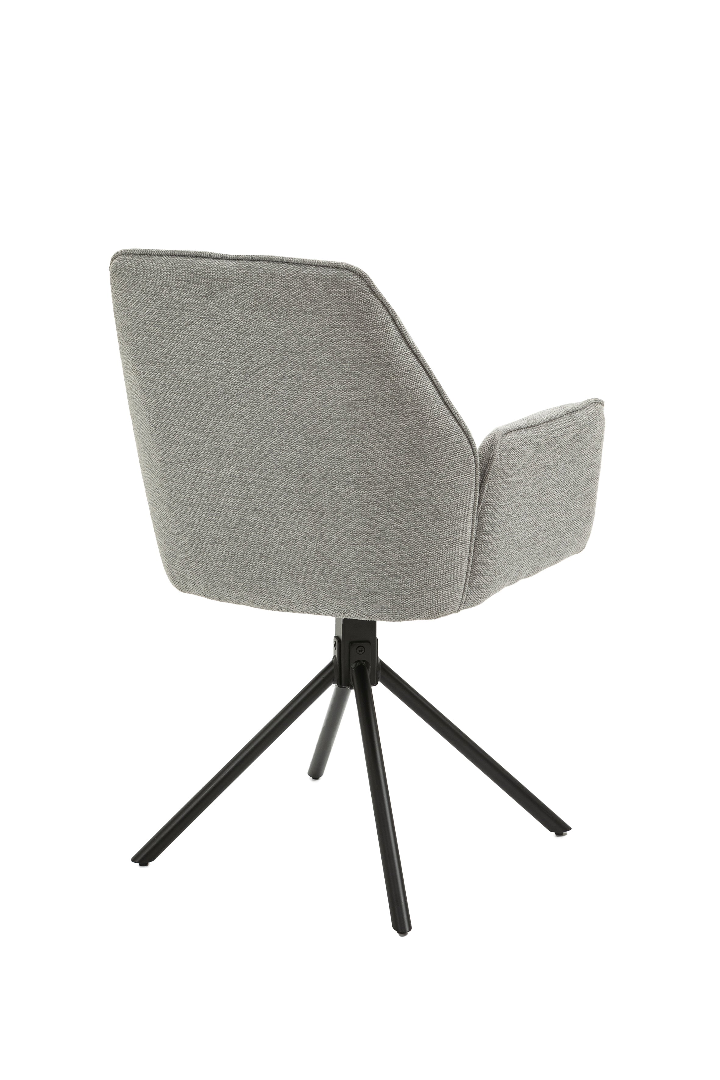 Esszimmerstuhl 2er Set Blair / Microfaser in schwarz, Samt in anthrazit oder Webstoff in hellgrau / Gestell Metall schwarz / Sitzschale 360° drehbar / Esszimmerstuhl / Wohnzimmerstuhl / B 57, H 89, T 61 cm