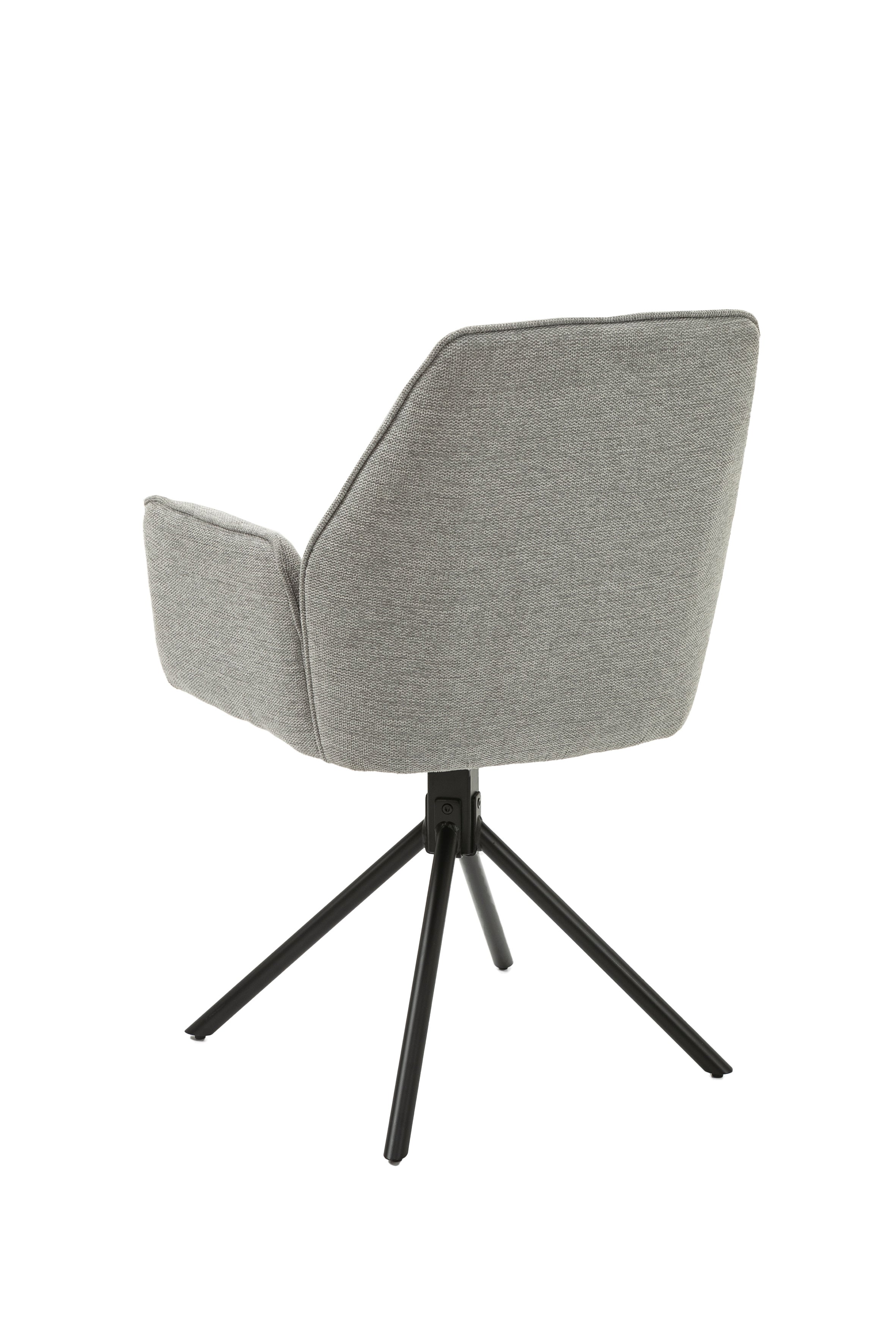 Esszimmerstuhl 2er Set Blair / Microfaser in schwarz, Samt in anthrazit oder Webstoff in hellgrau / Gestell Metall schwarz / Sitzschale 360° drehbar / Esszimmerstuhl / Wohnzimmerstuhl / B 57, H 89, T 61 cm